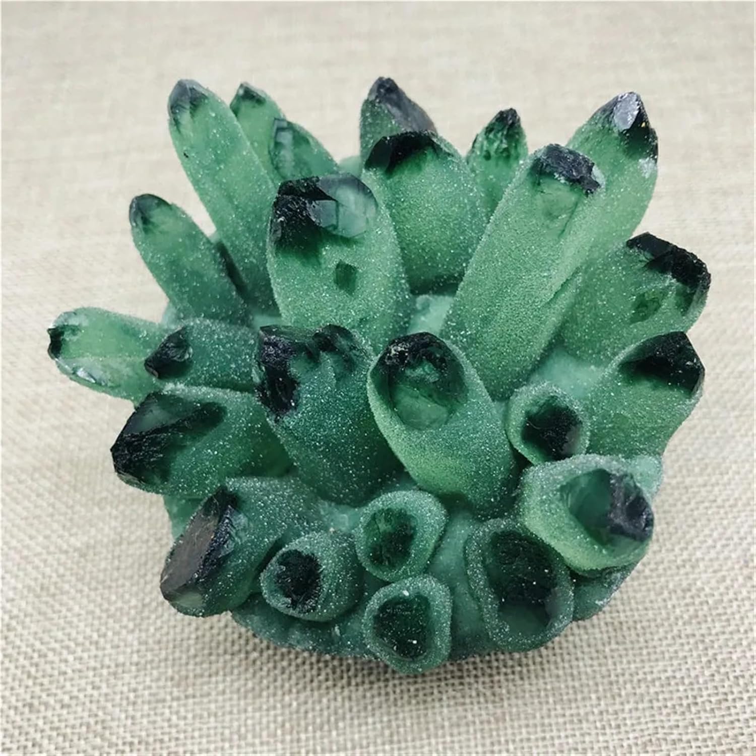 KatLin Natural Green Phantom Quartz Crystal Cluster Home Decor