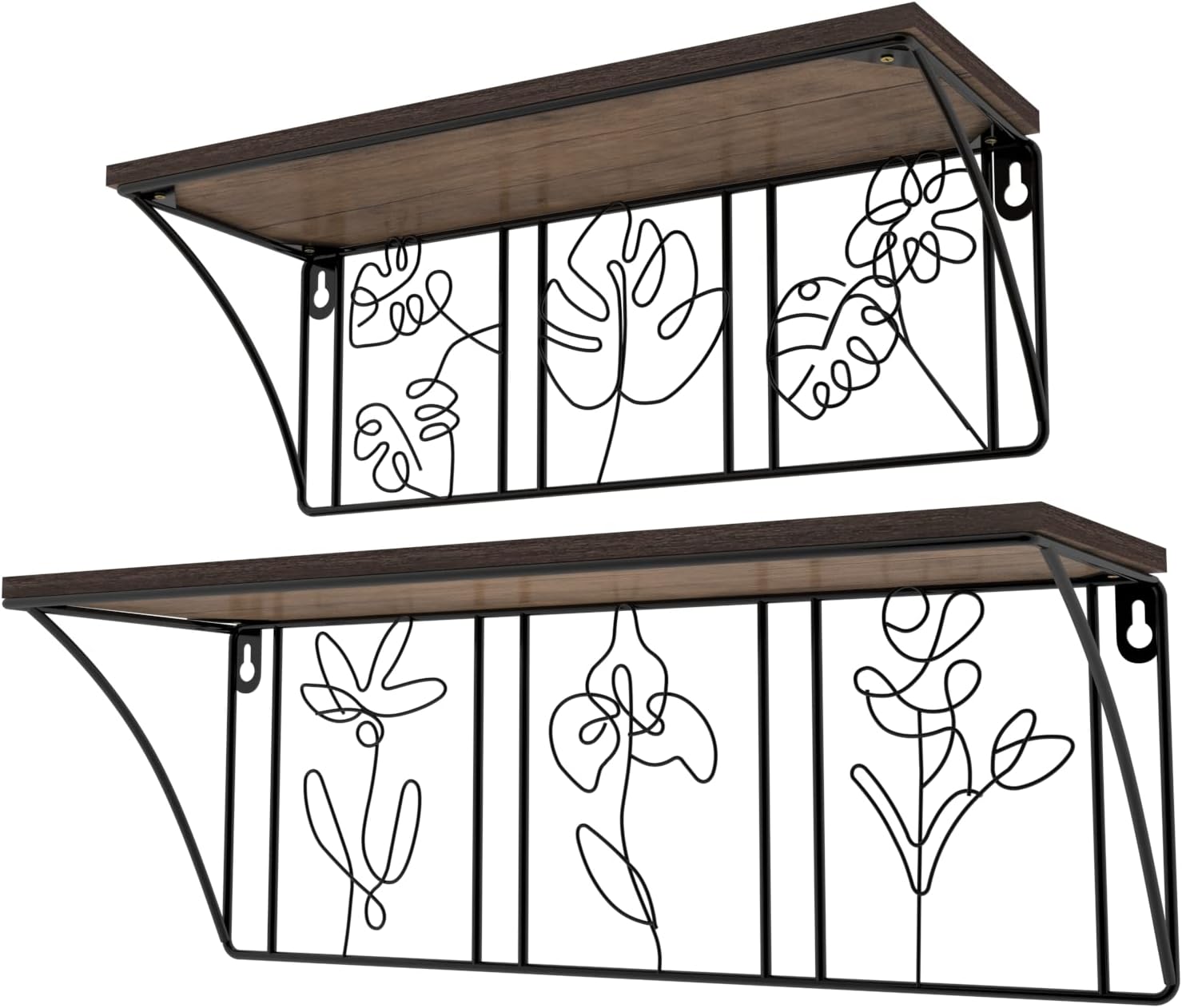 QUTREY Floating Shelves Set of 2 Minimalist Metal Wall Art