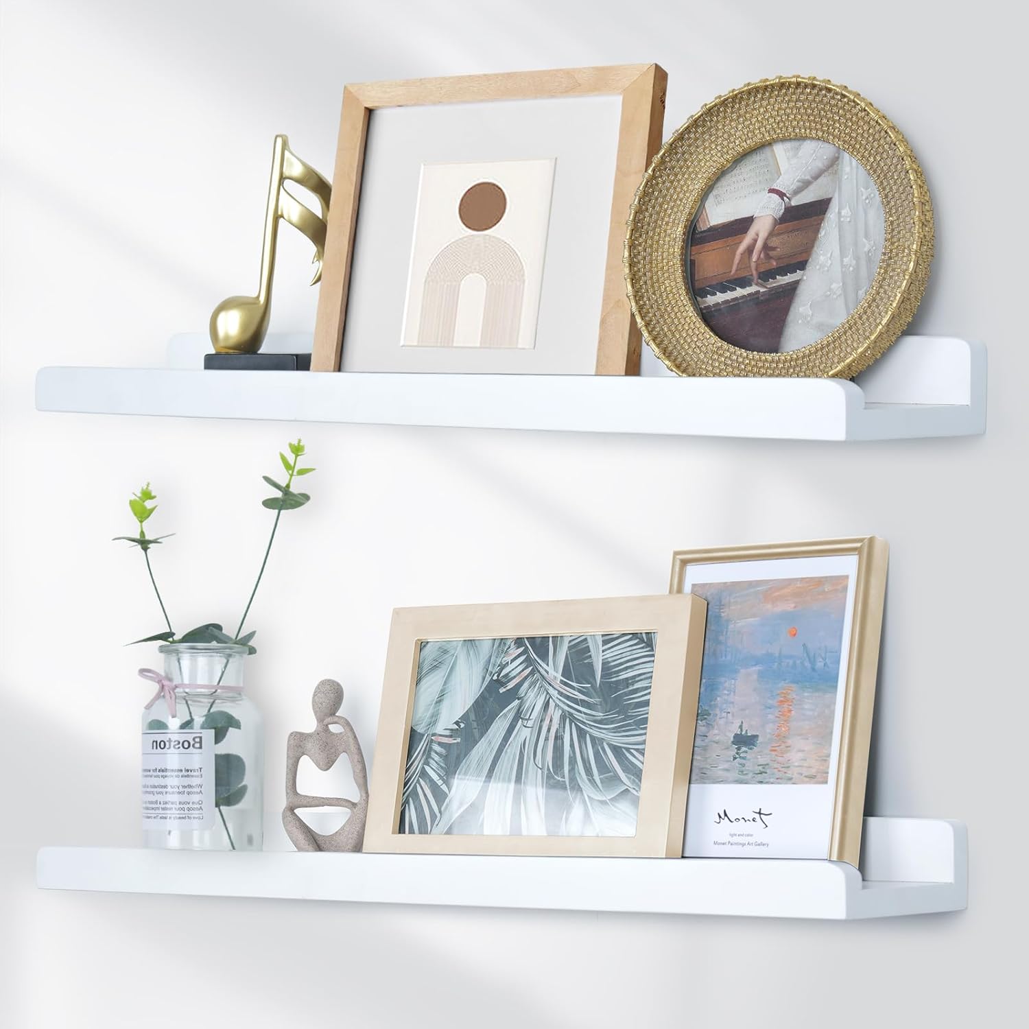 White Floating Shelves for Wall 24 Inch