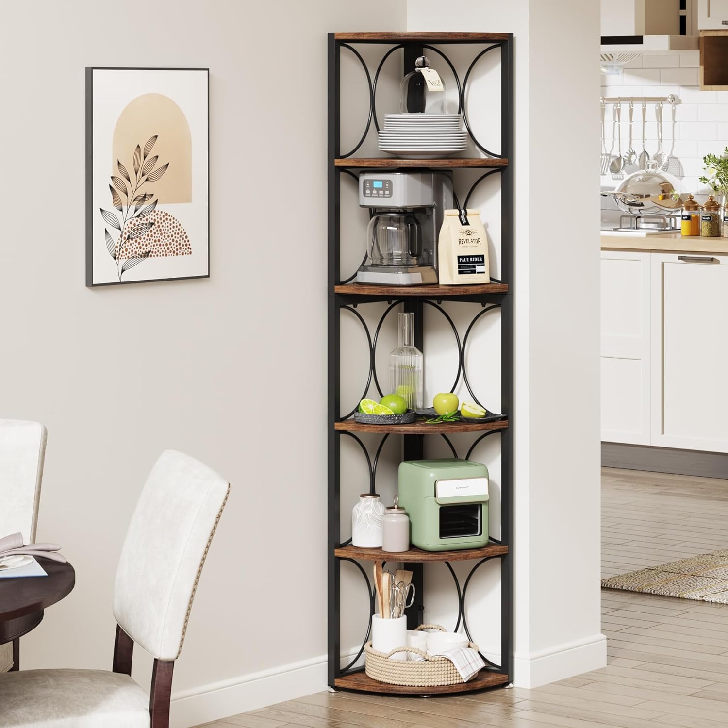 Tribesigns 67 Inch Tall Corner Shelf 6 Tier
