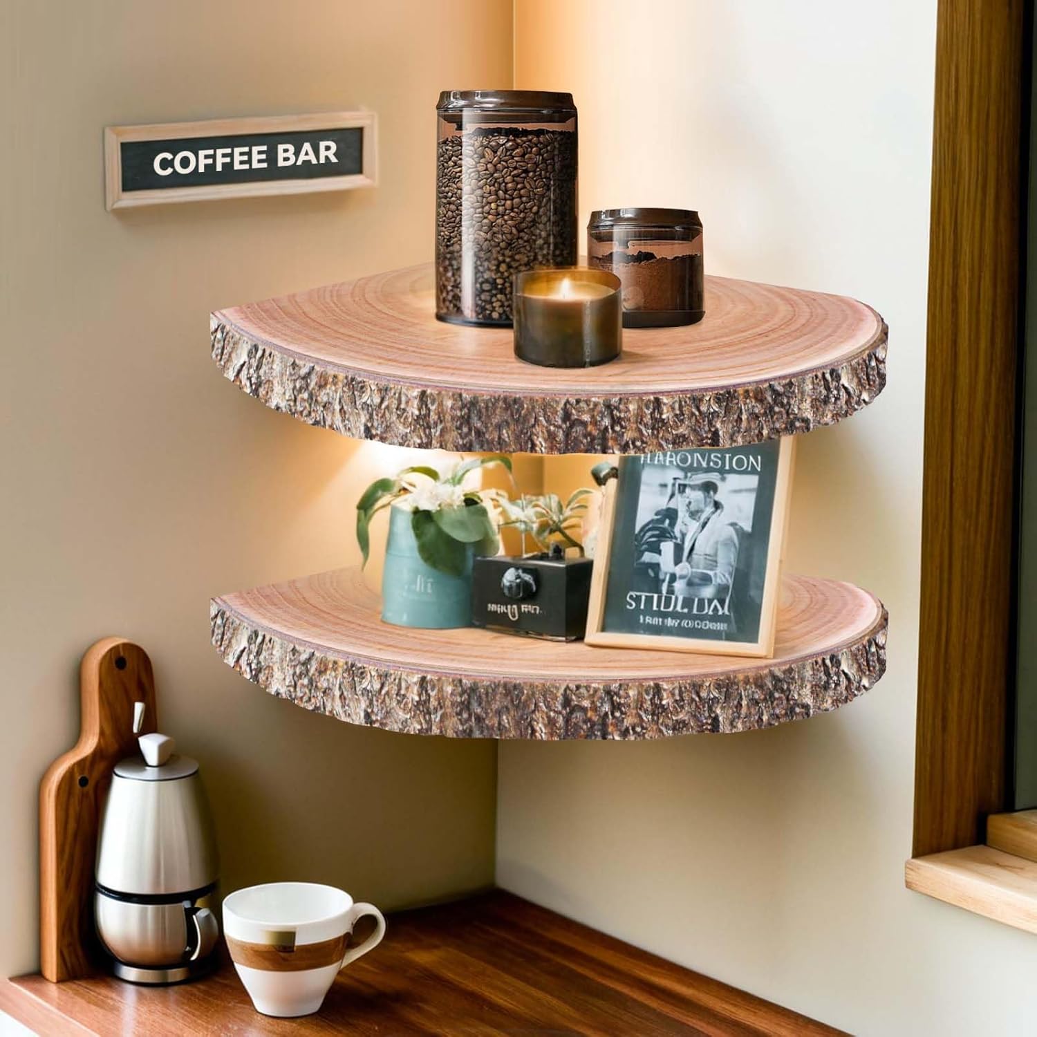 OriCre Large Corner Floating Wall Shelves 2Pcs