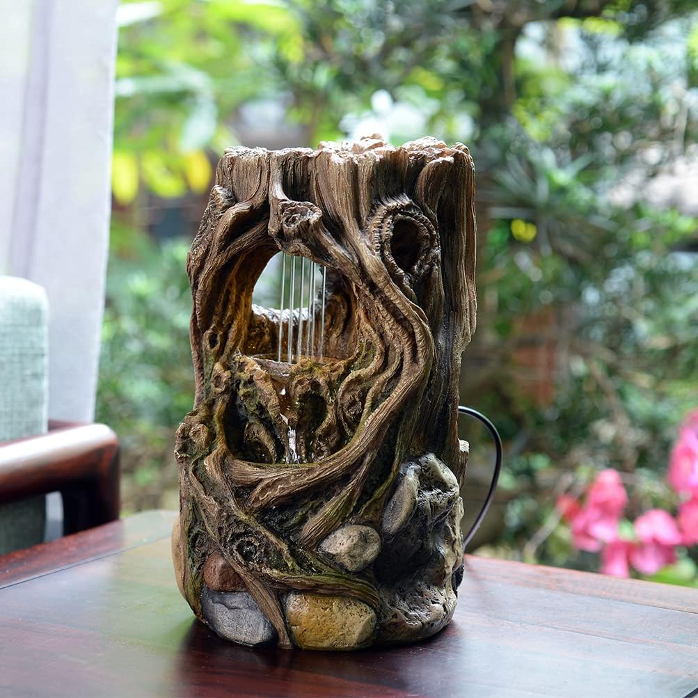 GOSSI Indoor Fountain Tabletop Waterfall Decor