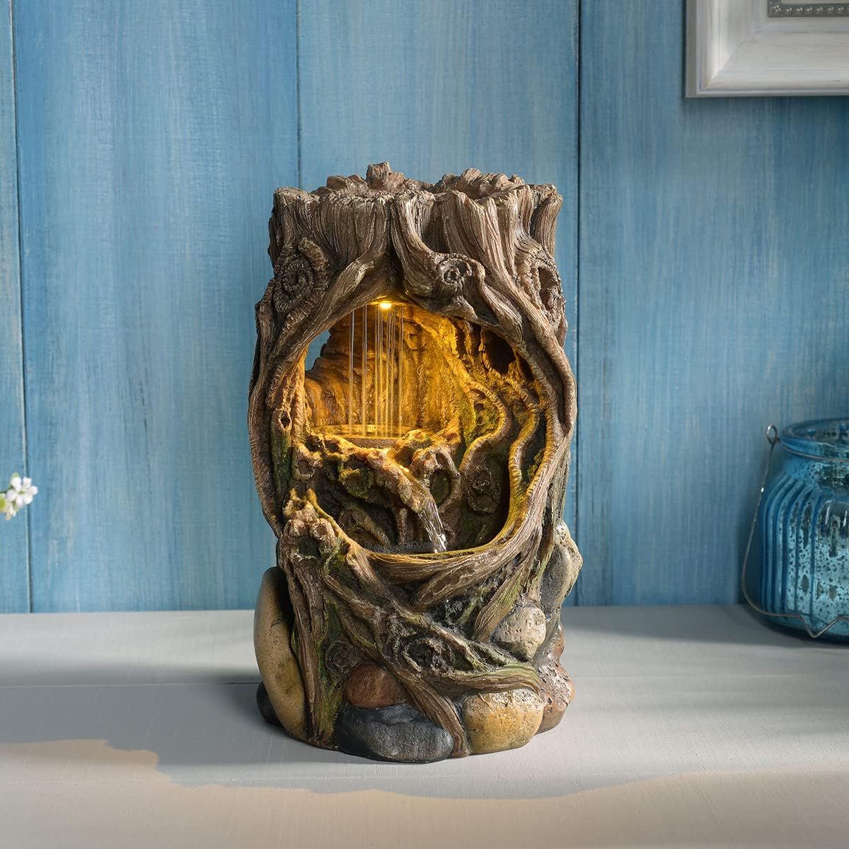 GOSSI Indoor Fountain Tabletop Waterfall Decor