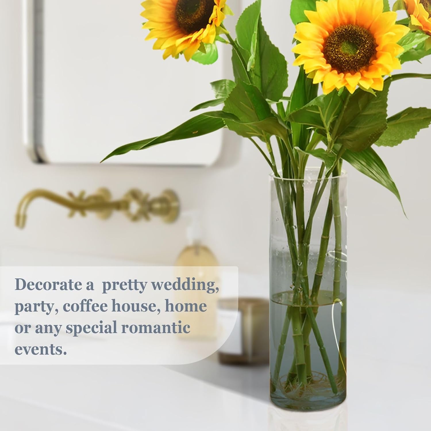 Custom Grey Gradient Vase for Centerpieces