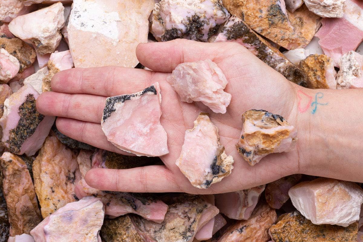 Fantasia Natural Pink Opal Rough Stones from Peru
