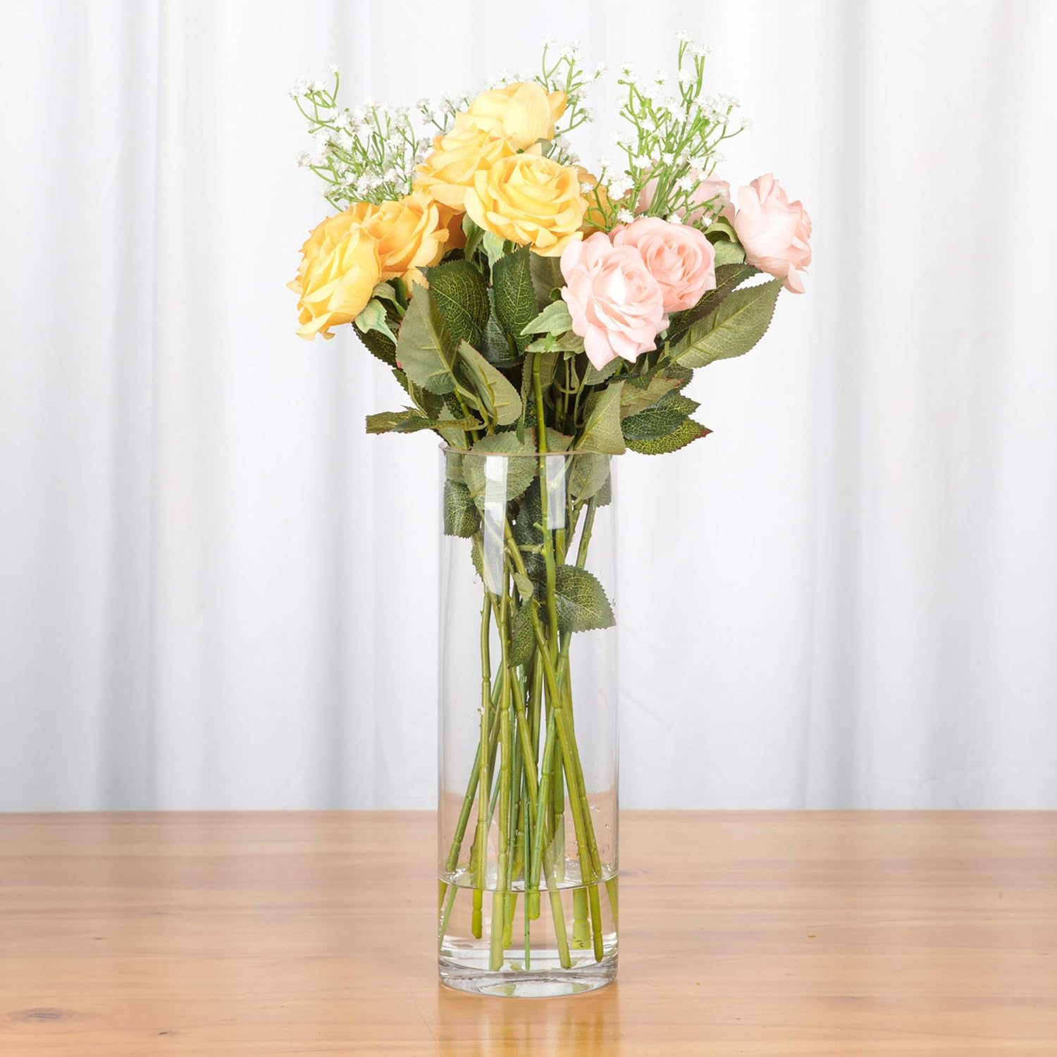 WGVI Clear Glass Cylinder Vases 6 Pcs 4 W x 12 H