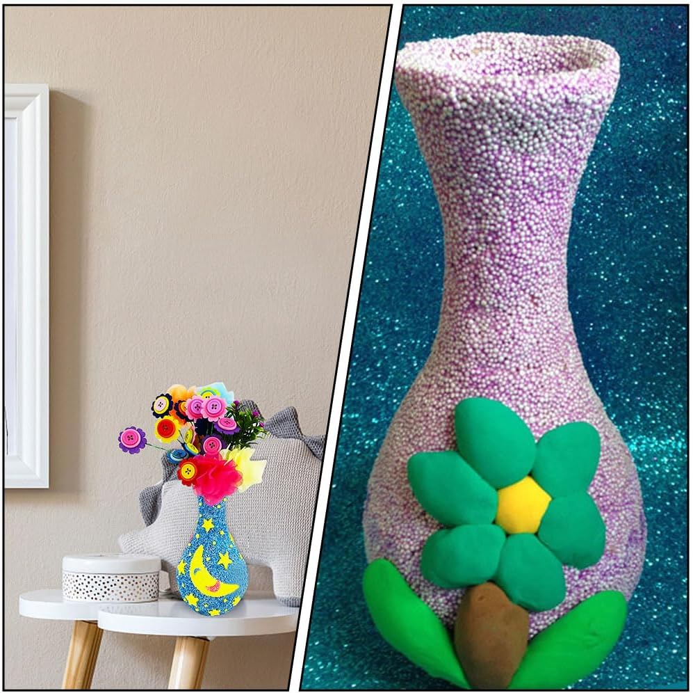 Happyyami 4pcs Unfinished Wood Vase DIY Painting Kit