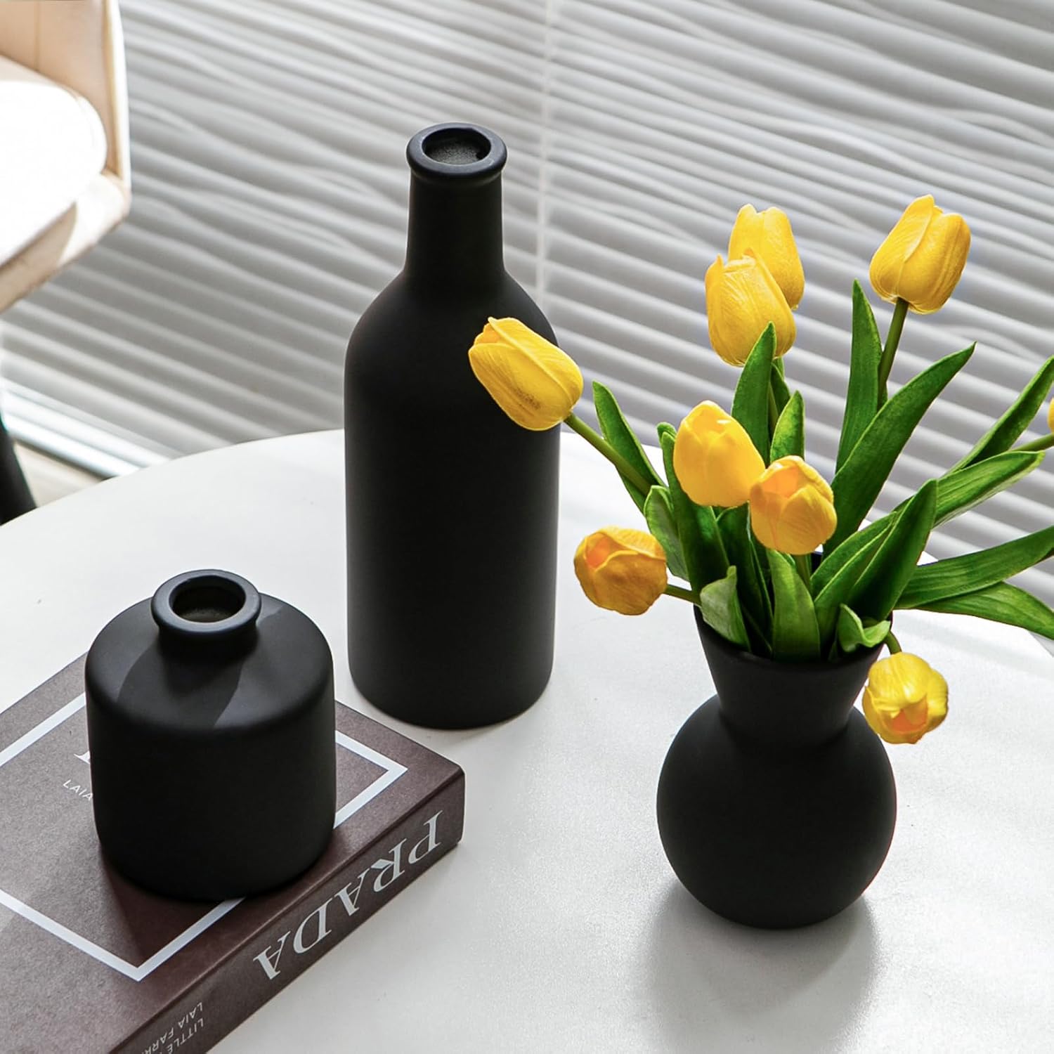 Modern Ceramic Flower Vase Set - 3 Pcs Table Decor