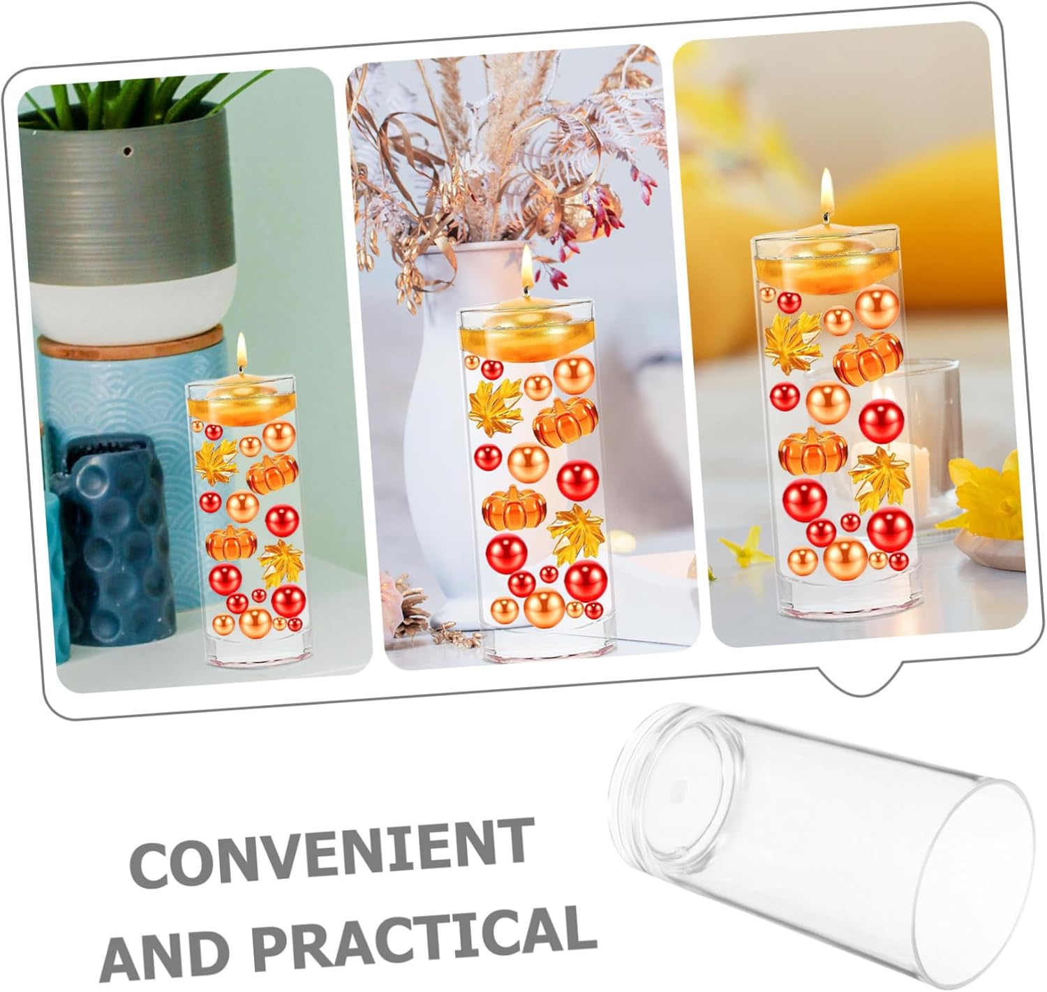 Acrylic Floating Candle Holder Vase Modern Clear Centerpiece