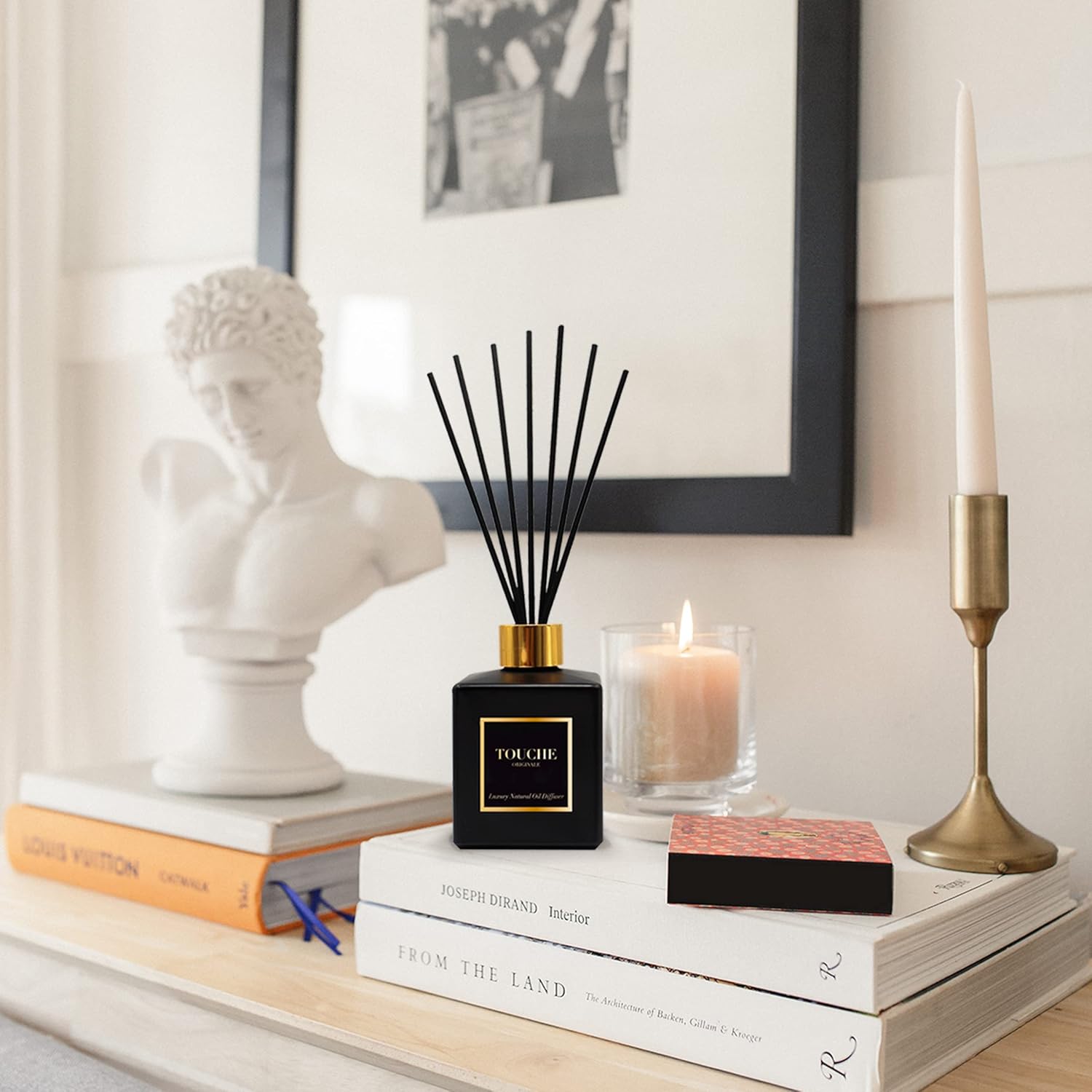TOUCHE ORIGINALE Luxury Natural Reed Diffuser - Vanilla Caramel 475 OZ