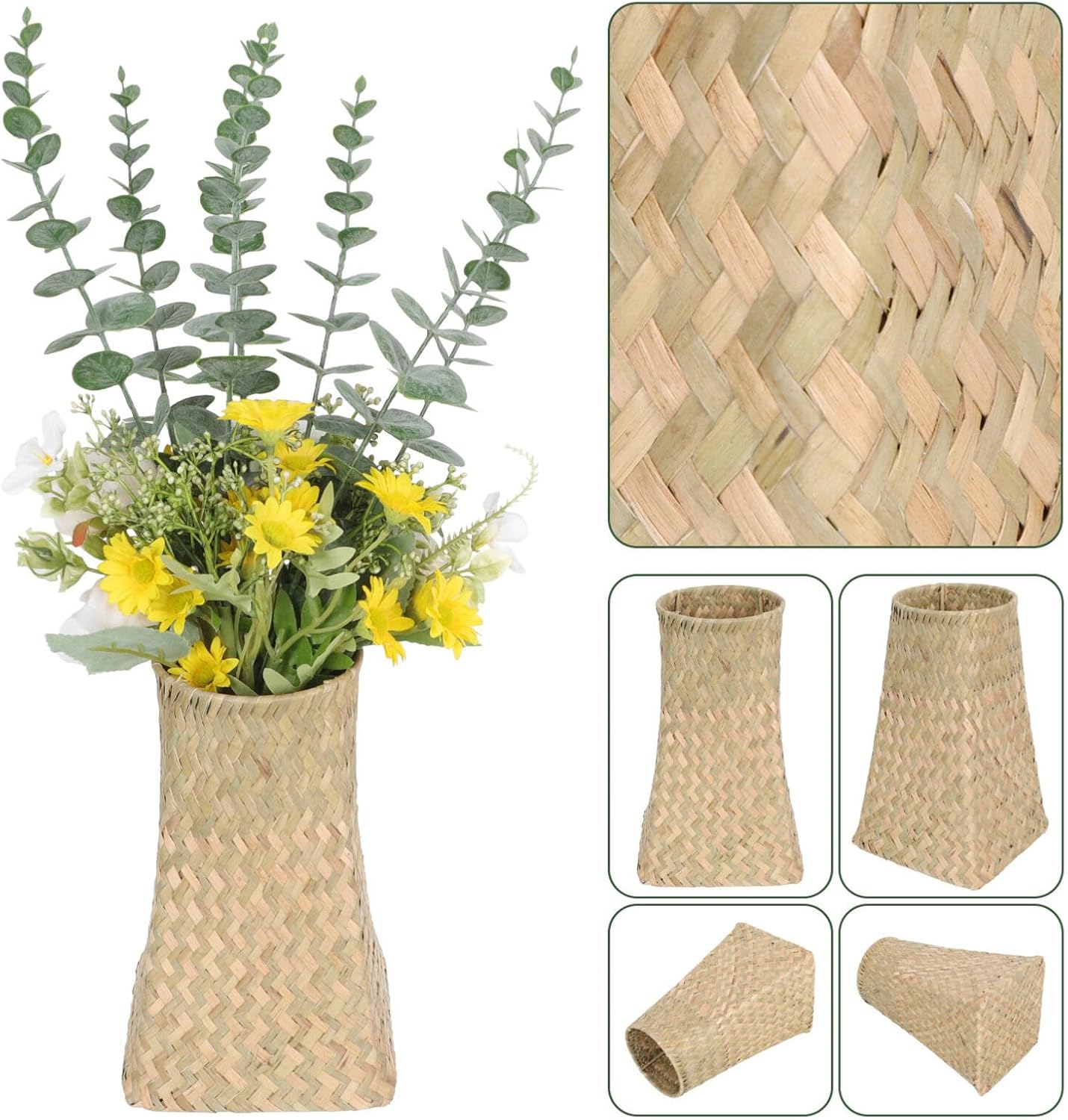 Angoily Woven Rattan Vase for Home Decor