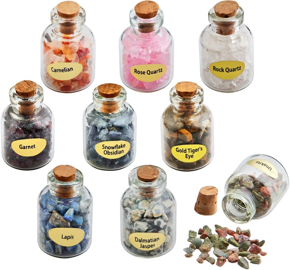 Rockcloud 9 Mini Wishing Birthstone Bottles Amulets