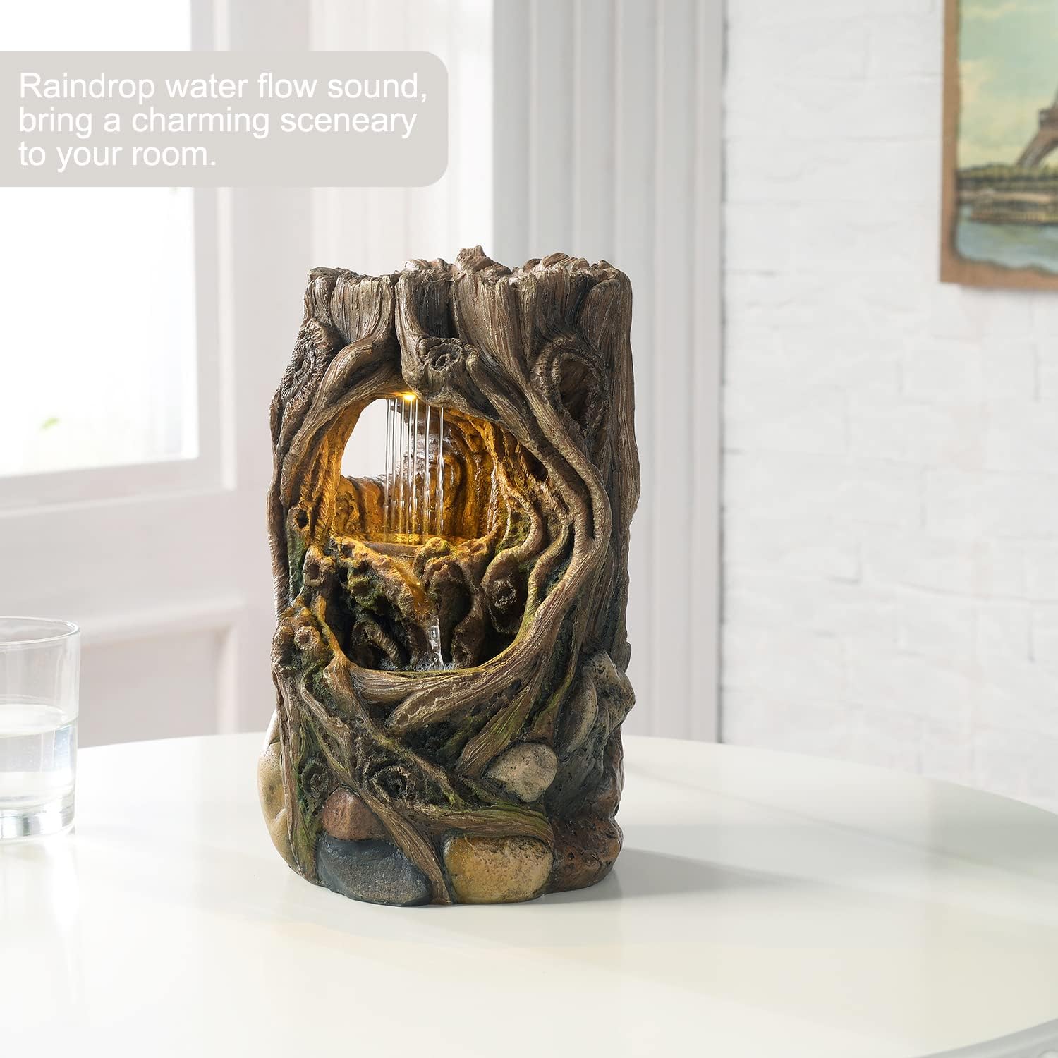 GOSSI Indoor Fountain Tabletop Waterfall Decor