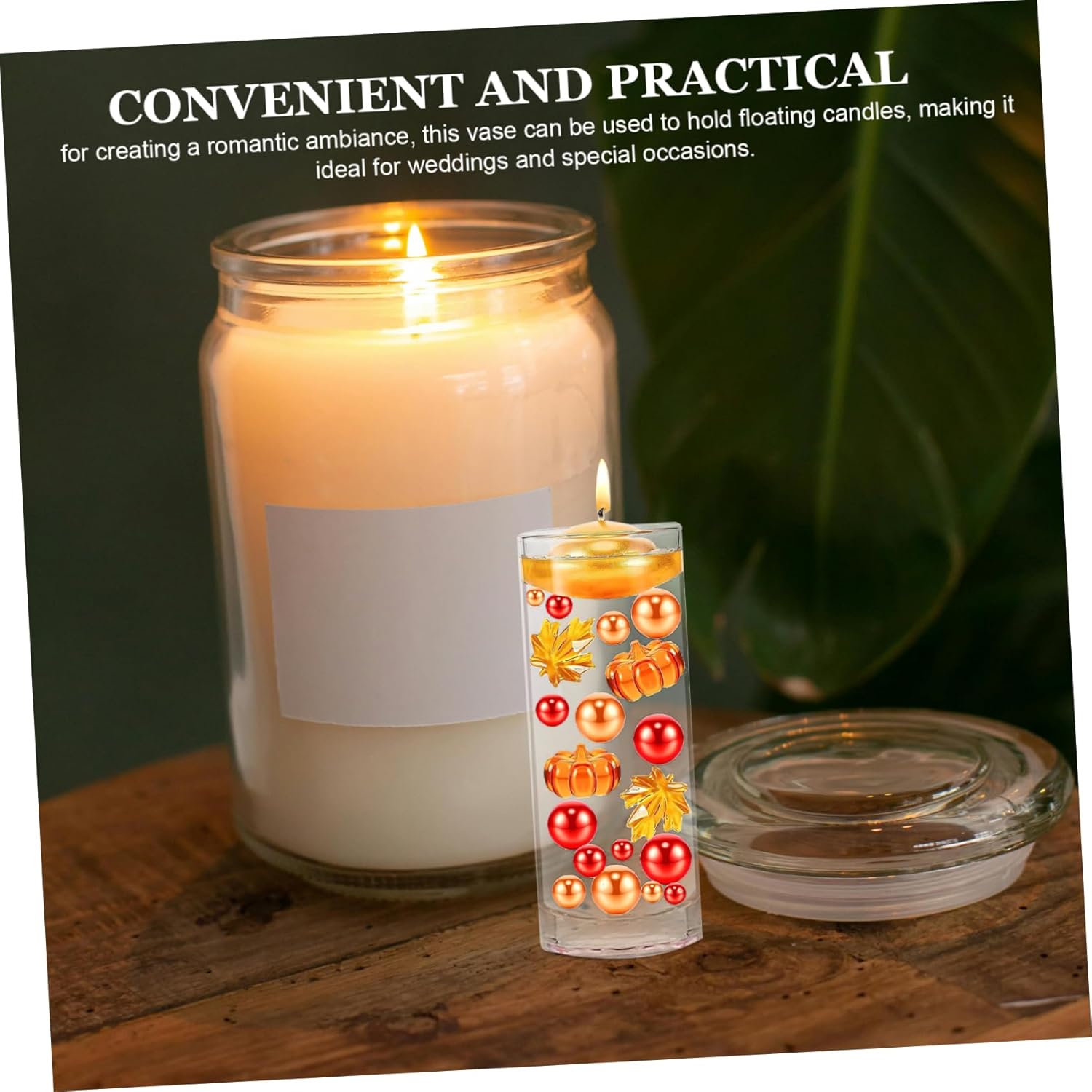 Cabilock Floating Candle Holder Acrylic Vase Wedding Decor