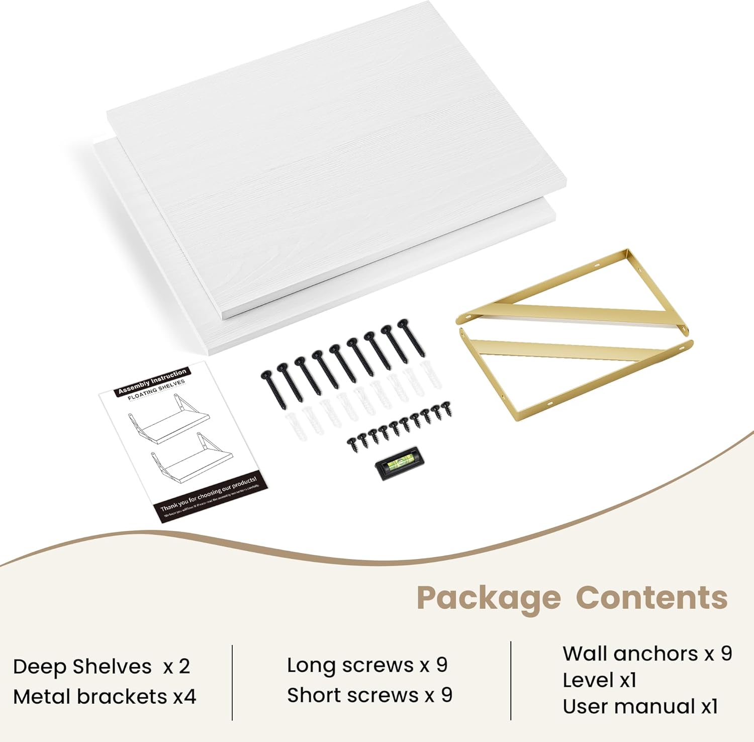 12x16inch Deep Floating Shelf Set of 2 for Wall