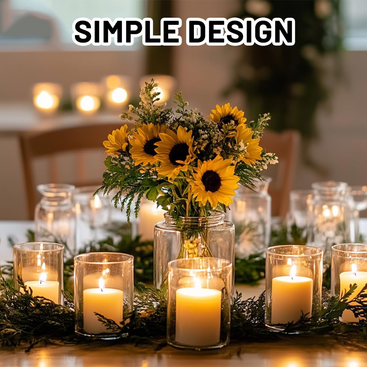 6 Pcs Glass Cylinder Vase for Party Centerpieces