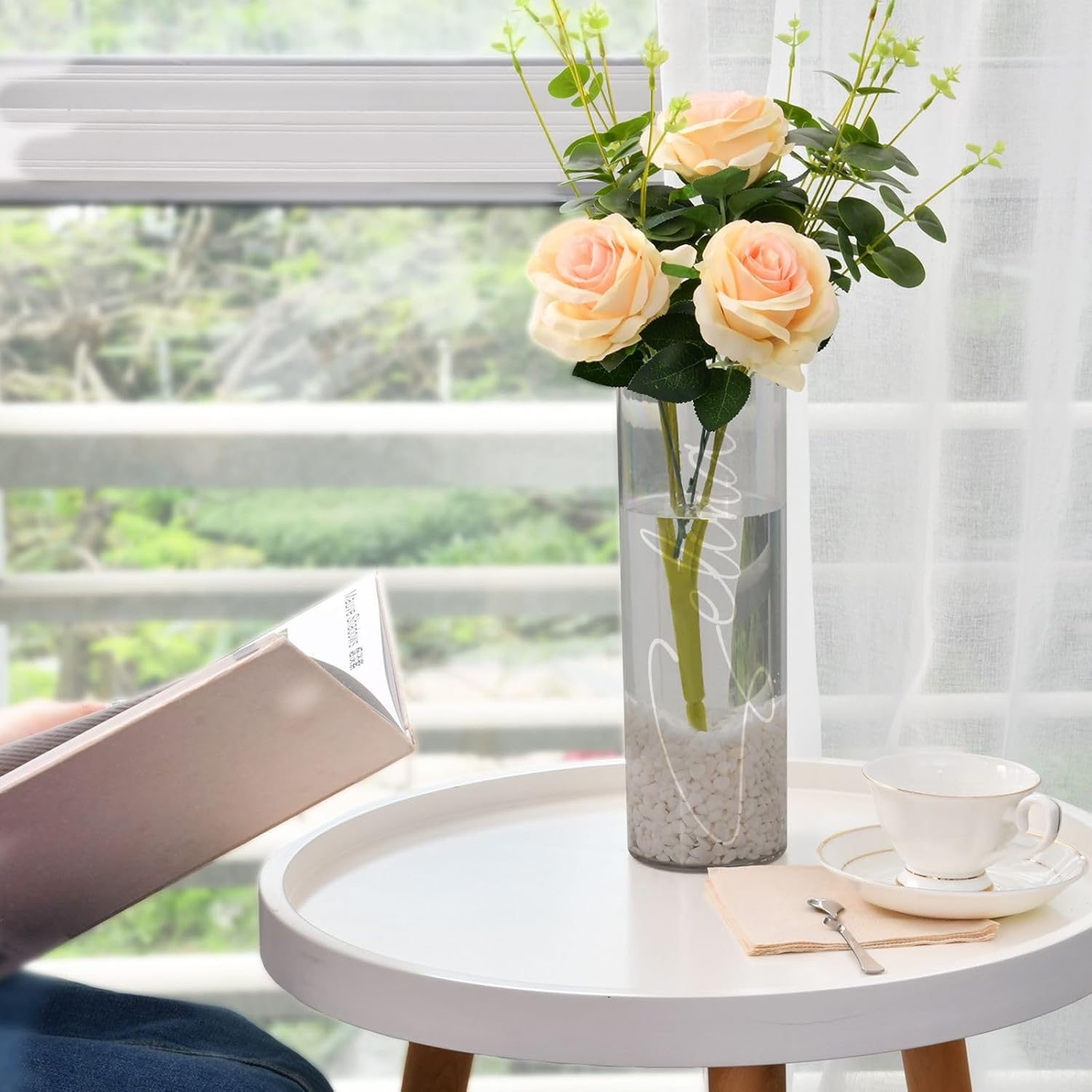 Custom Gray Vase for Centerpieces and Decor