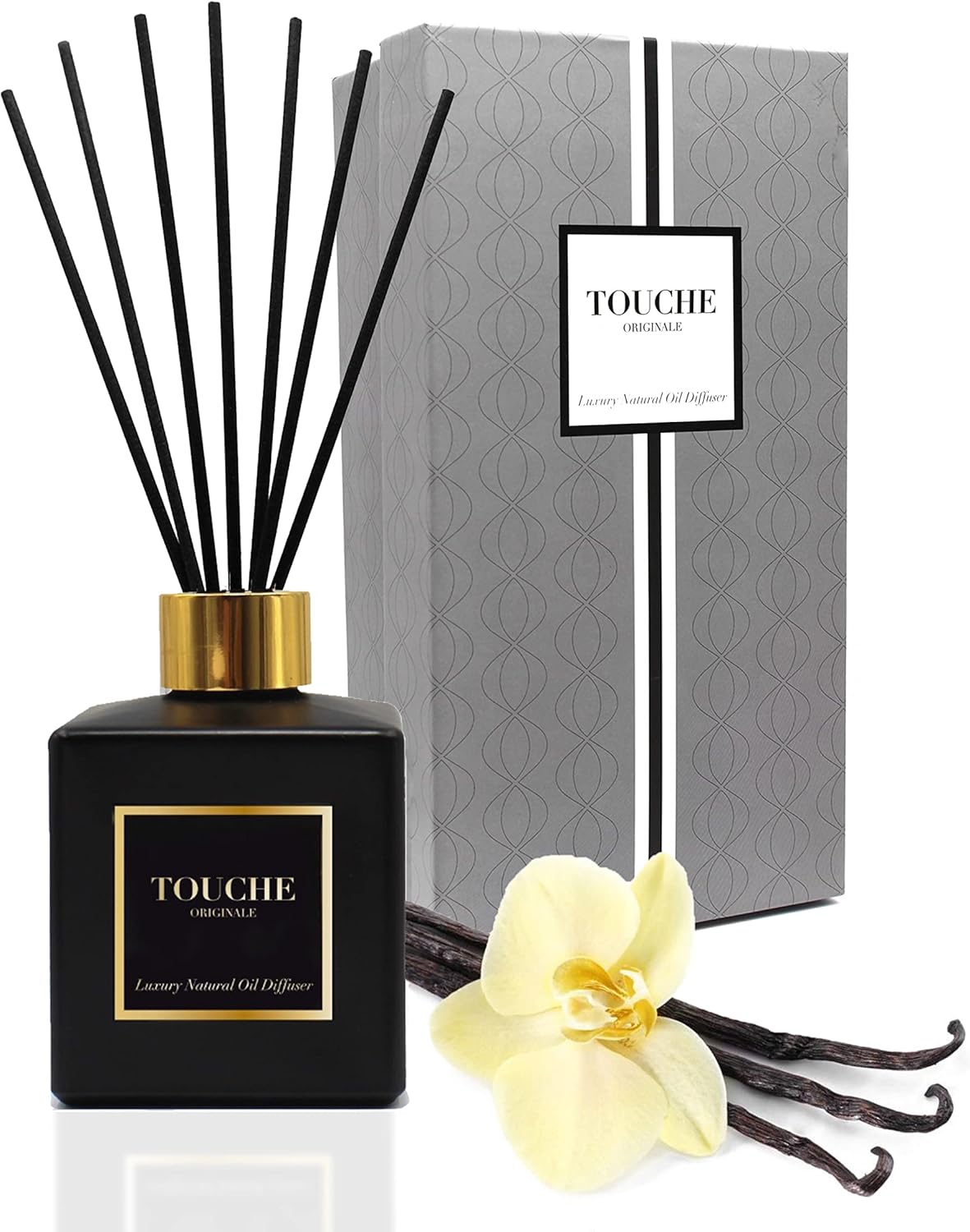 TOUCHE ORIGINALE Luxury Natural Reed Diffuser - Vanilla Caramel 475 OZ