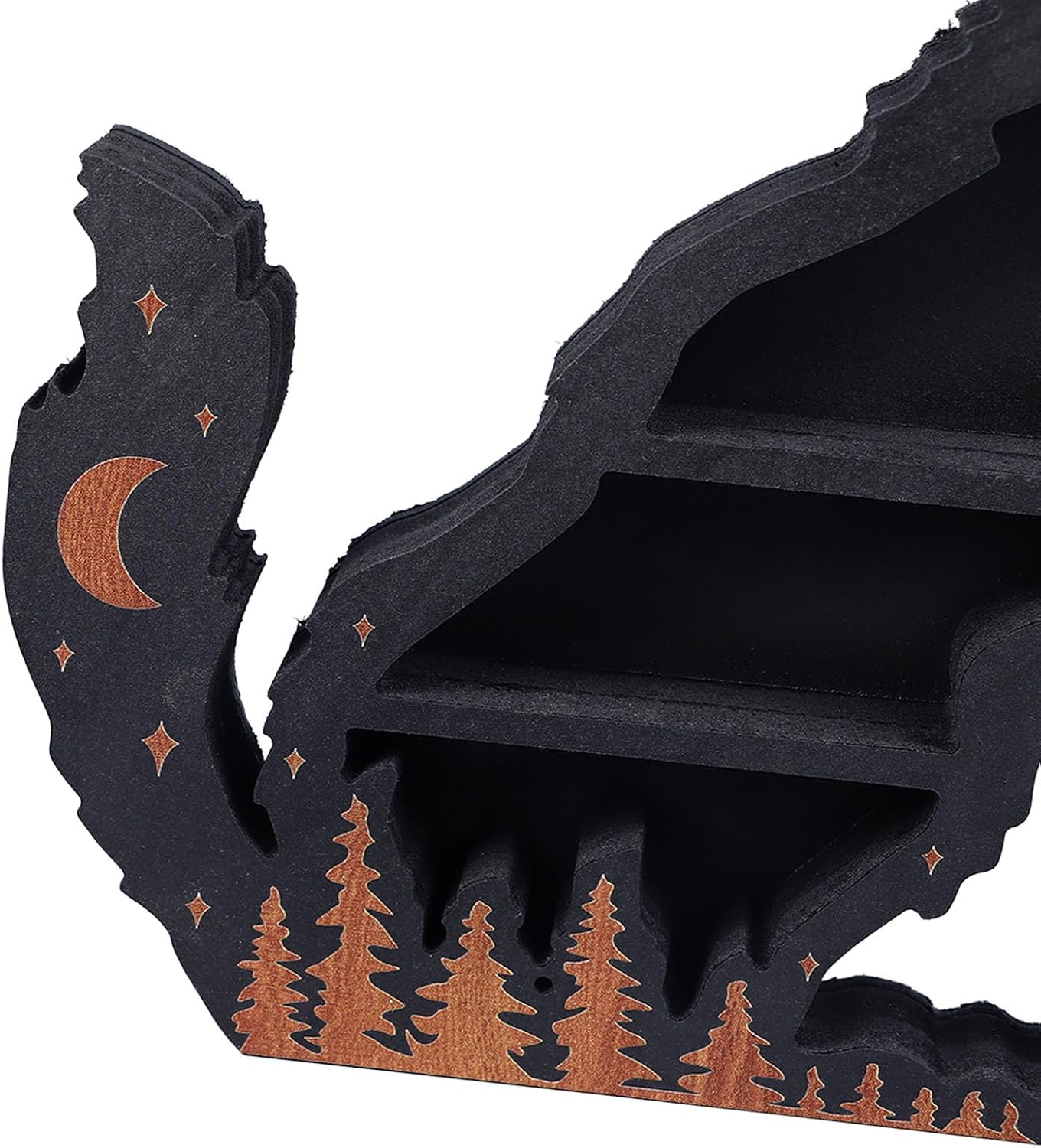 Pssopp Wolf Wooden Crystal Display Shelf