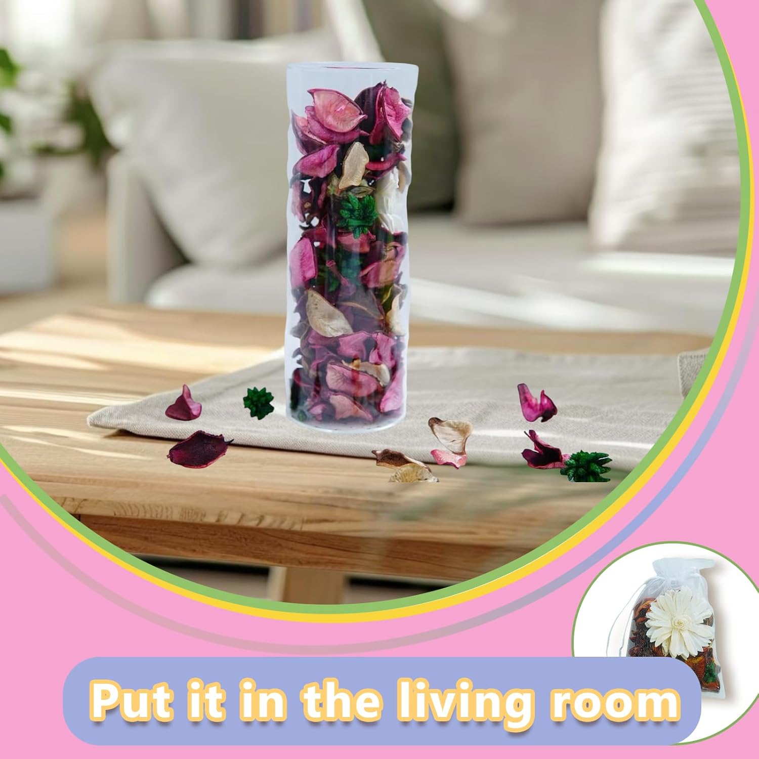 DIY Pink Rose Petal Fragrant Bag Set Queens Flower Happiness