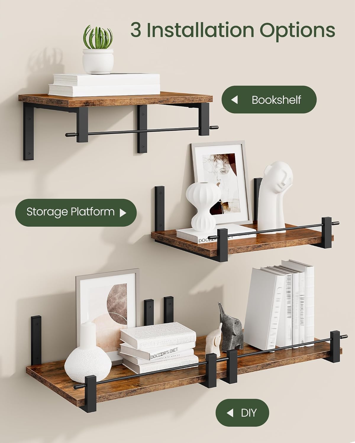 CHOEZON Floating Shelves Set of 2 12 Inch Deep