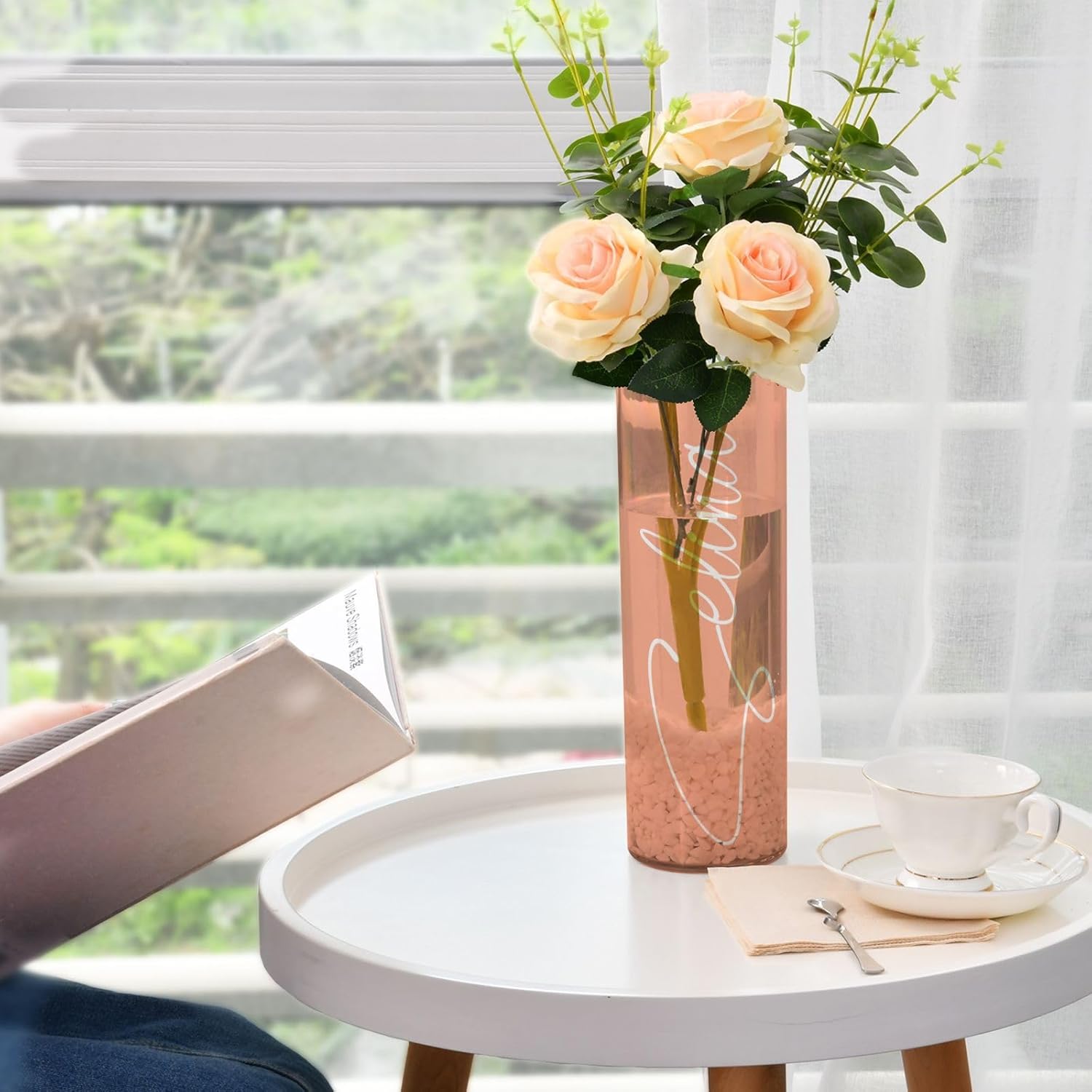 J JOYSAY Custom Light Salmon Vase for Centerpieces