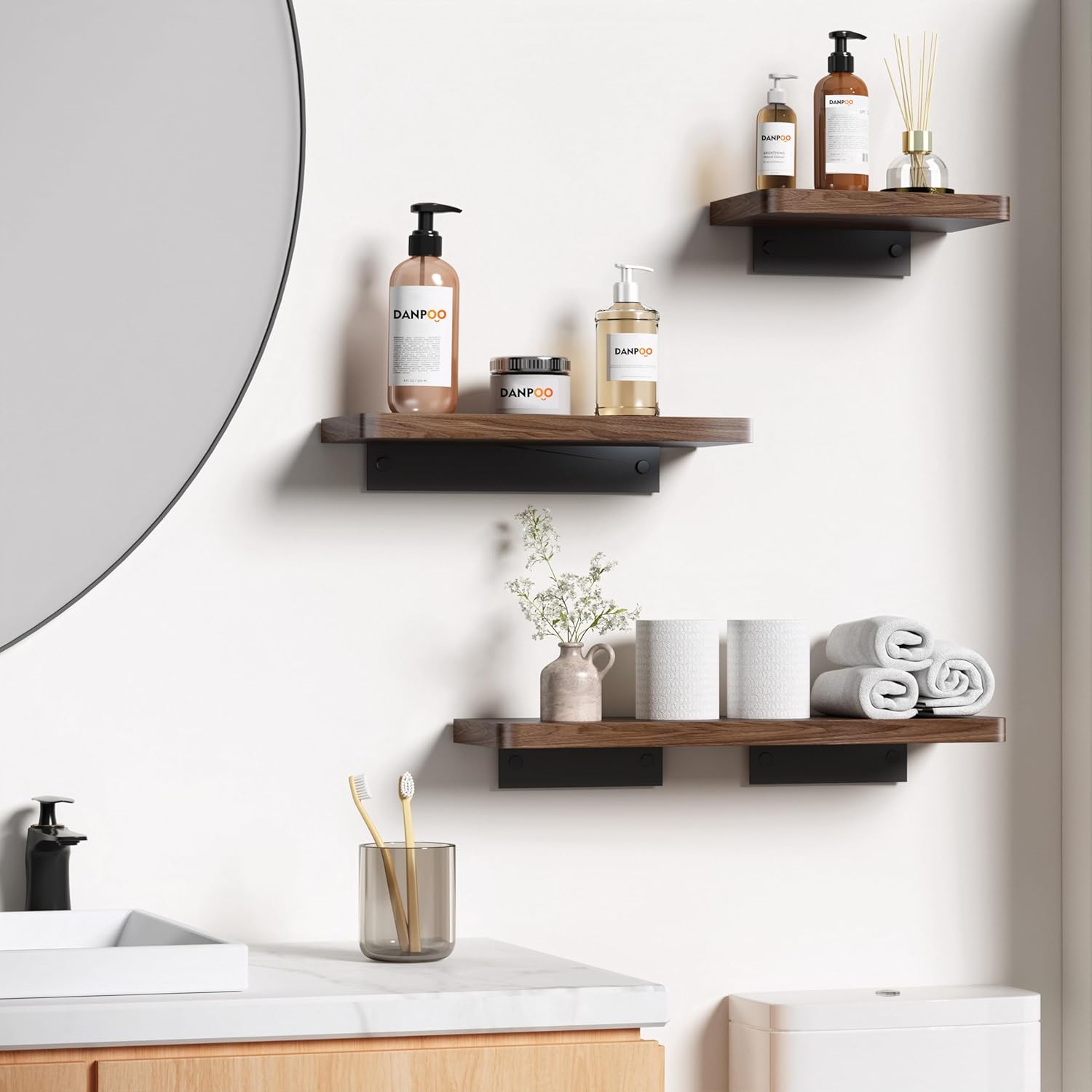 Danpoo 8 Inch Wall Mounted Floating Shelf
