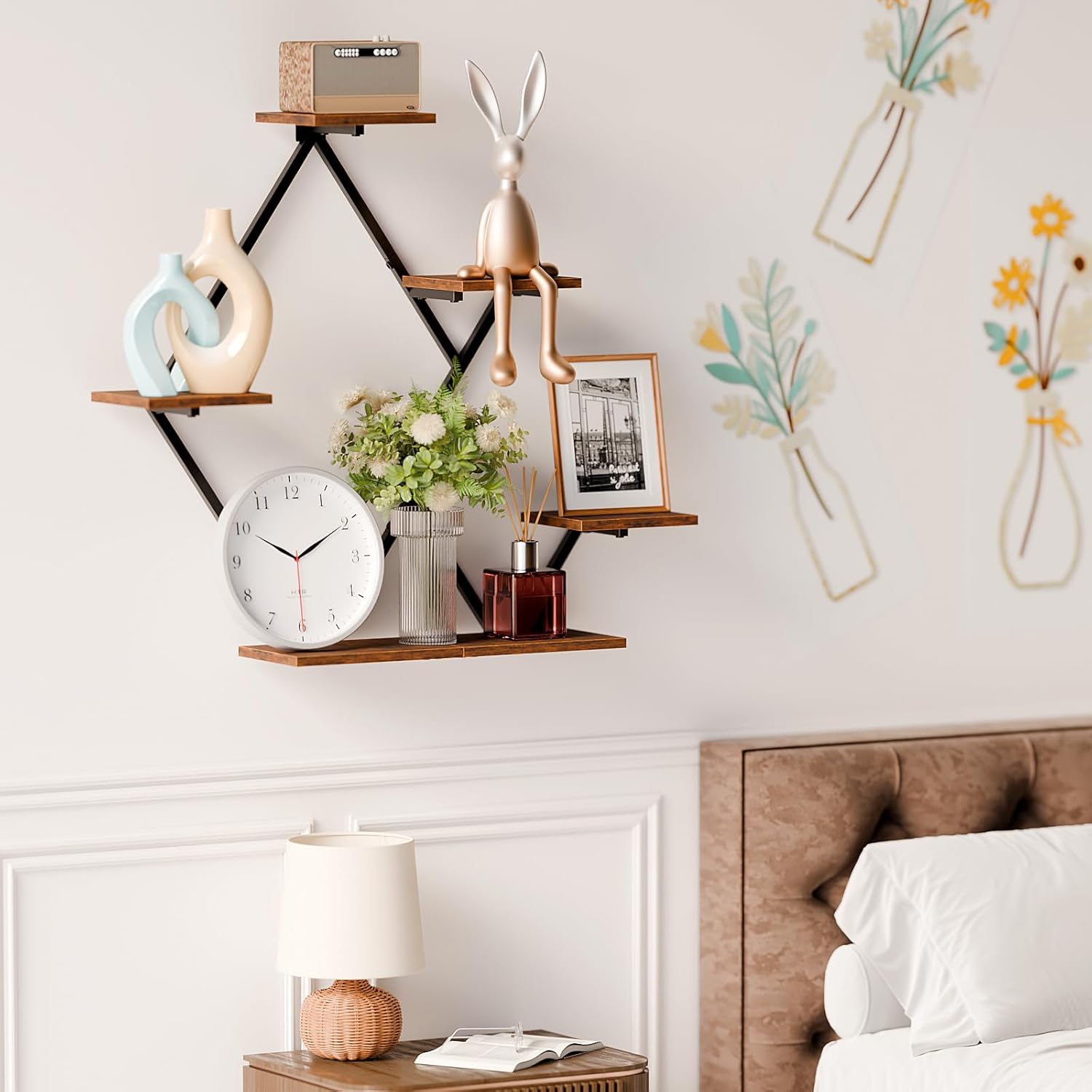 Floating Shelves for Wall Rustic Brown and Black
