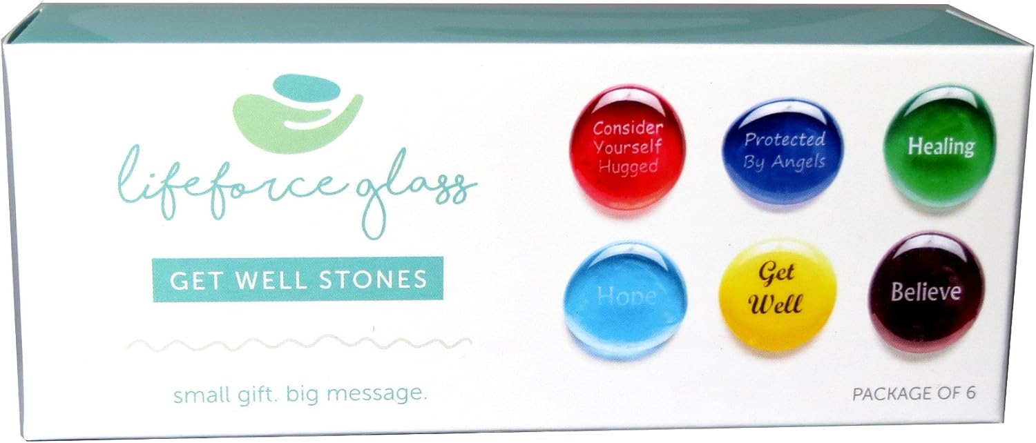 Lifeforce Glass Get Well Stones with Messages