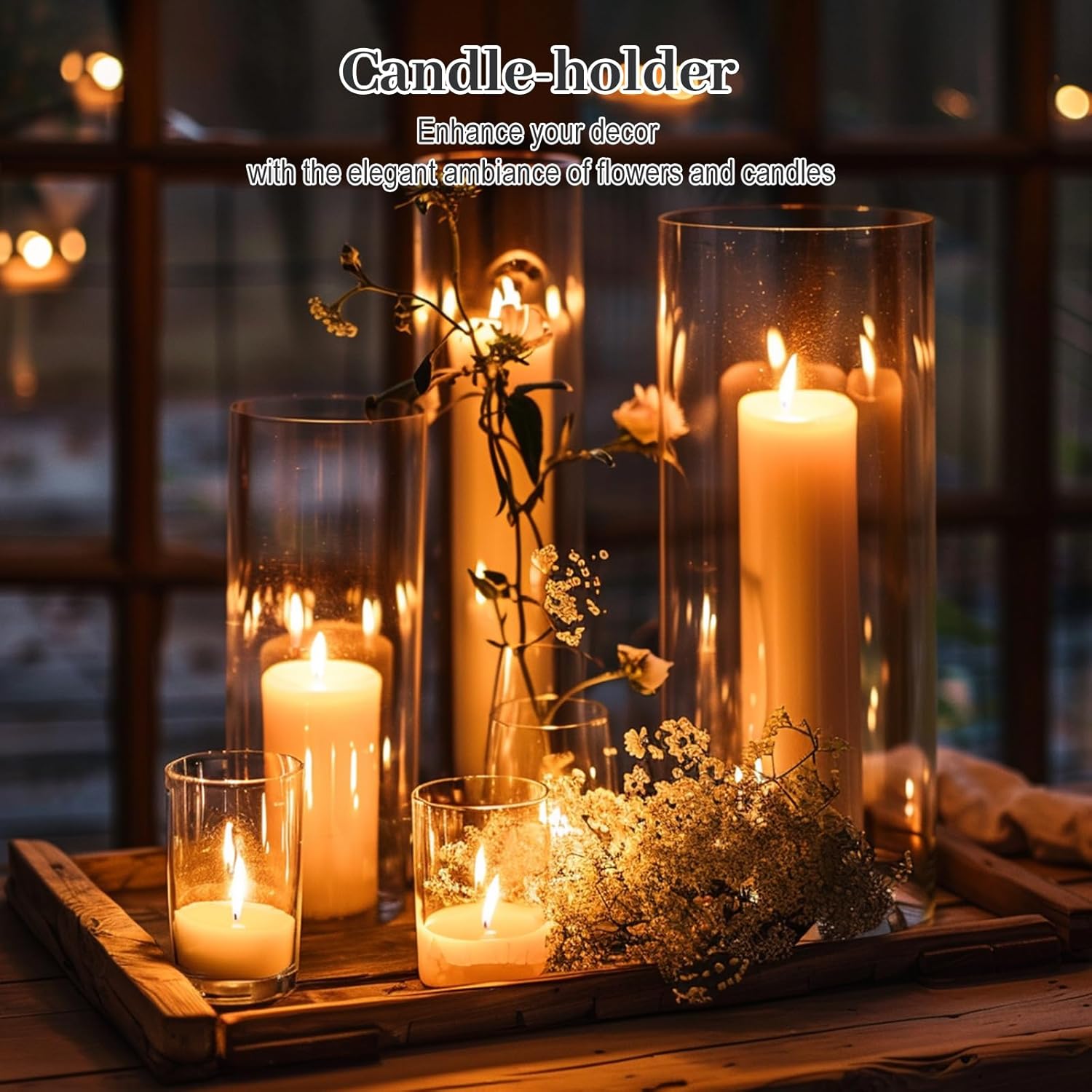 12 pcs Clear Cylinder Vases for Centerpieces