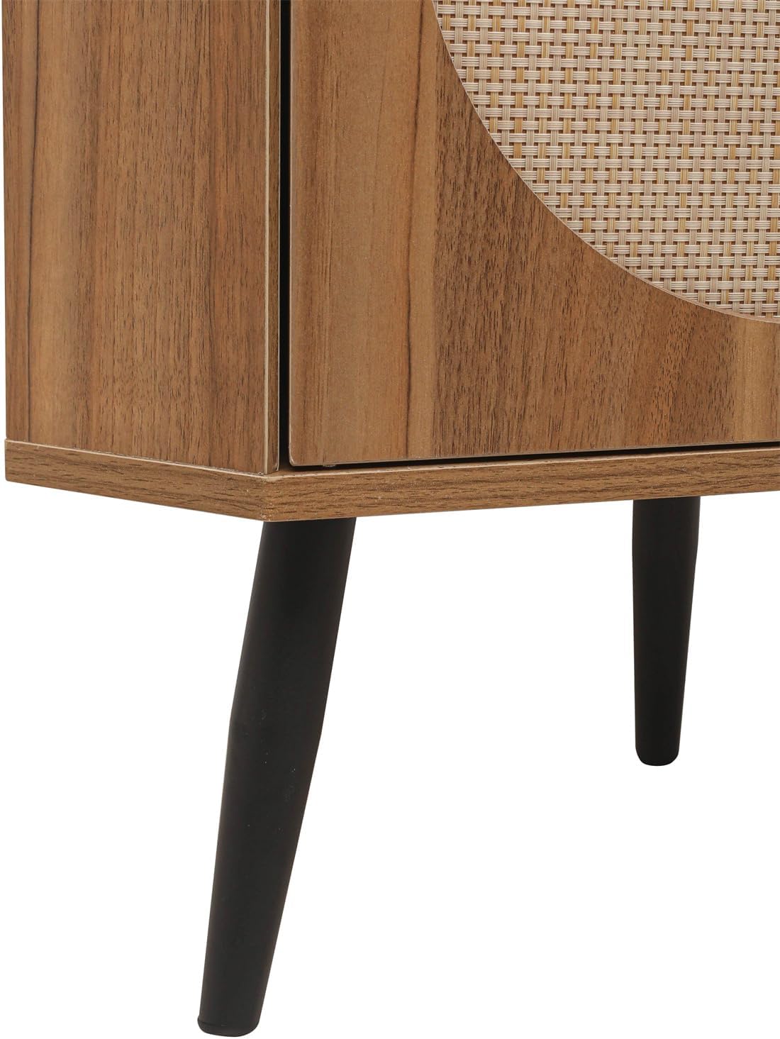 ZeHuoGe Corner Storage Cabinet with Rattan Door