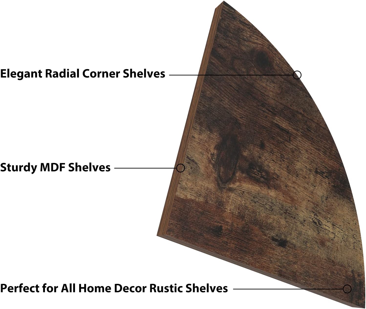 HORLIMER 6 Pack Floating Corner Shelves