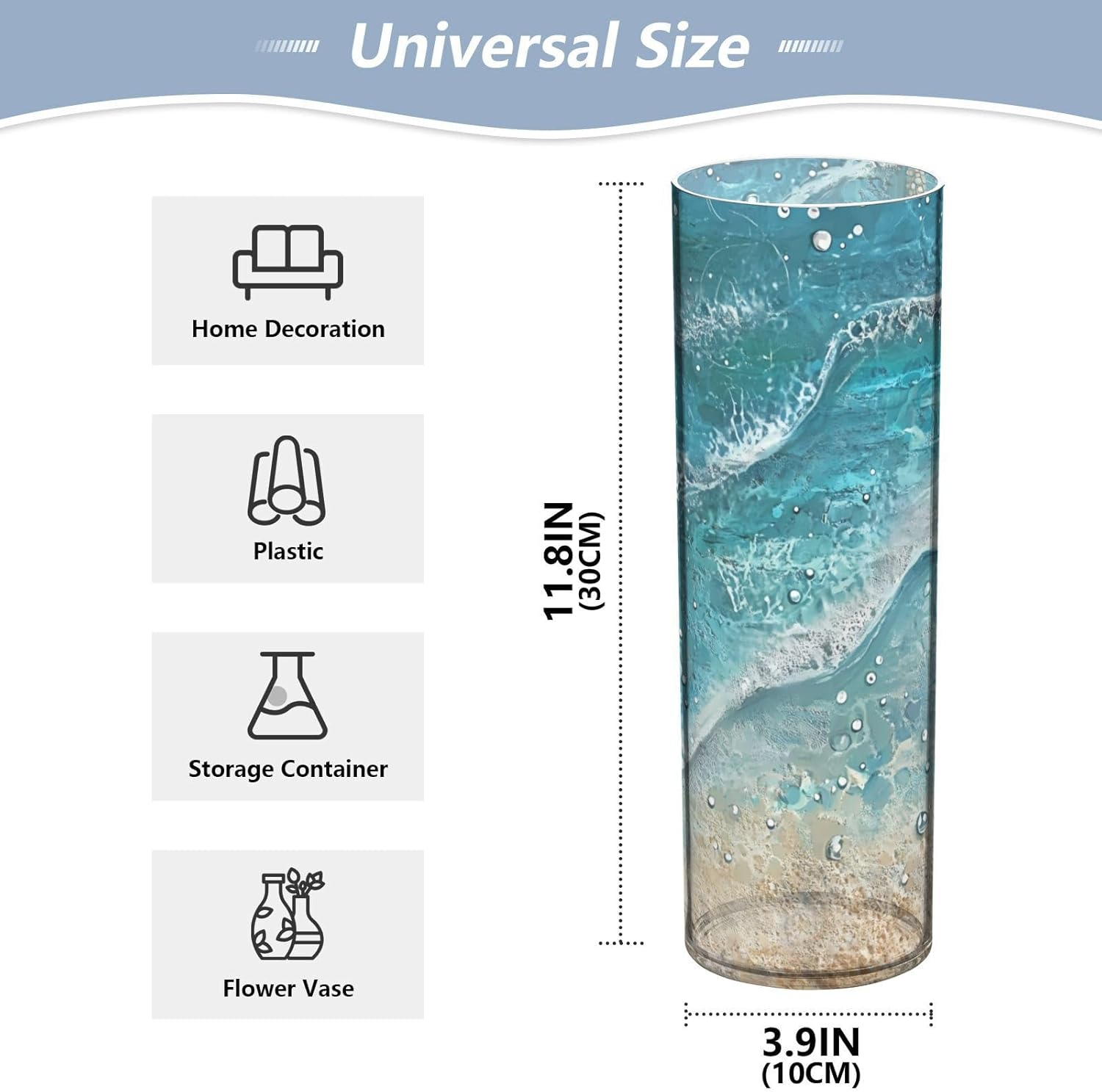 Blue Beach Starfish Plastic Flower Vase 118 x 39 Inch