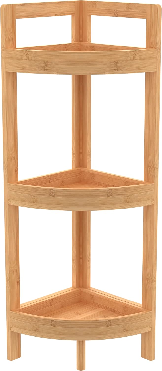 ClosetMaid Corner Shelf 3 Tiers Bamboo Wood