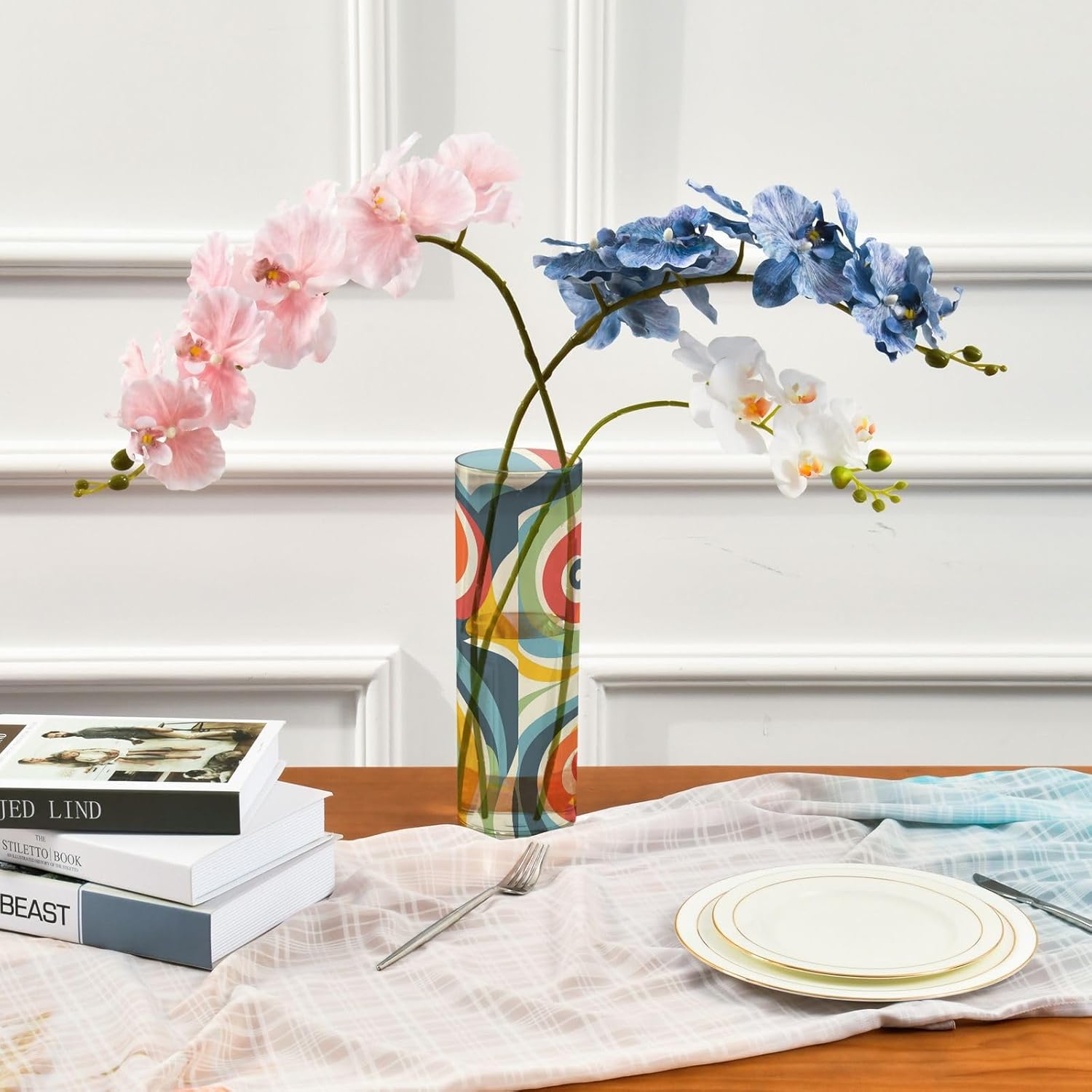 Abstract Colorful Spiral Plastic Candle Holder