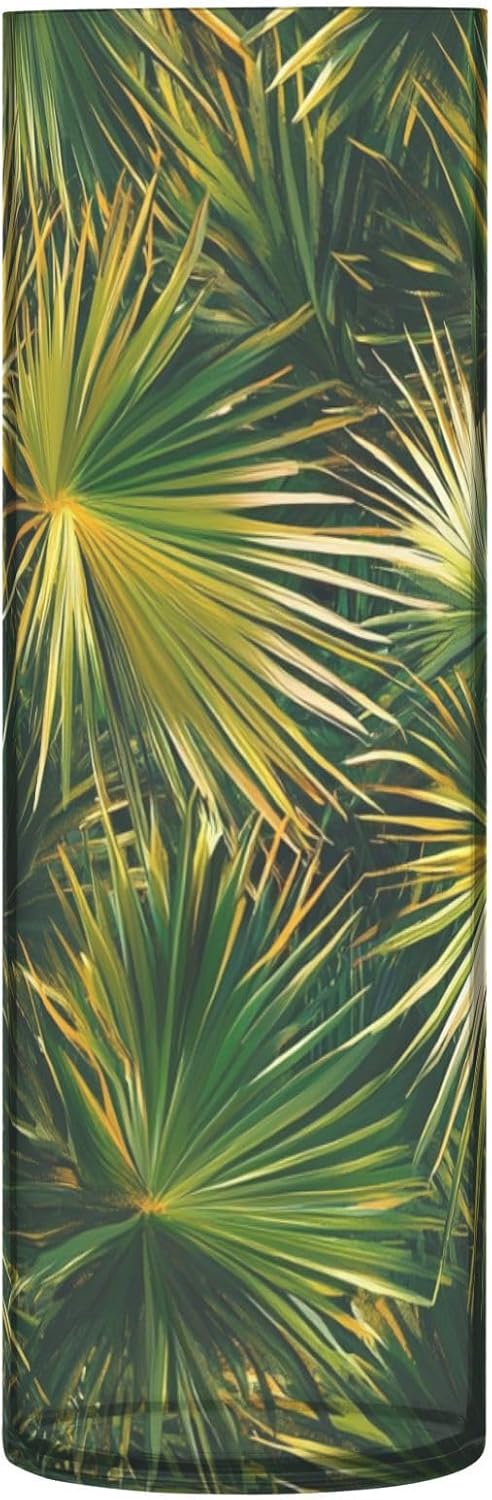 Green Tropical Leaves Plastic Flower Vase 118 x 39 Inch