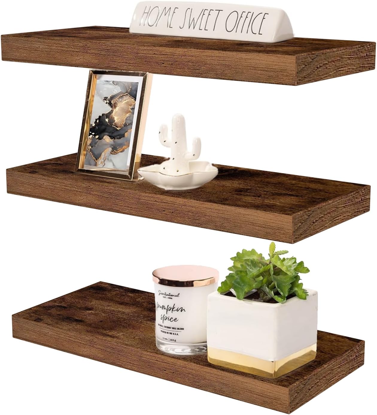 AT-VALY Floating Shelves Set of 3 156IN Wall Decor