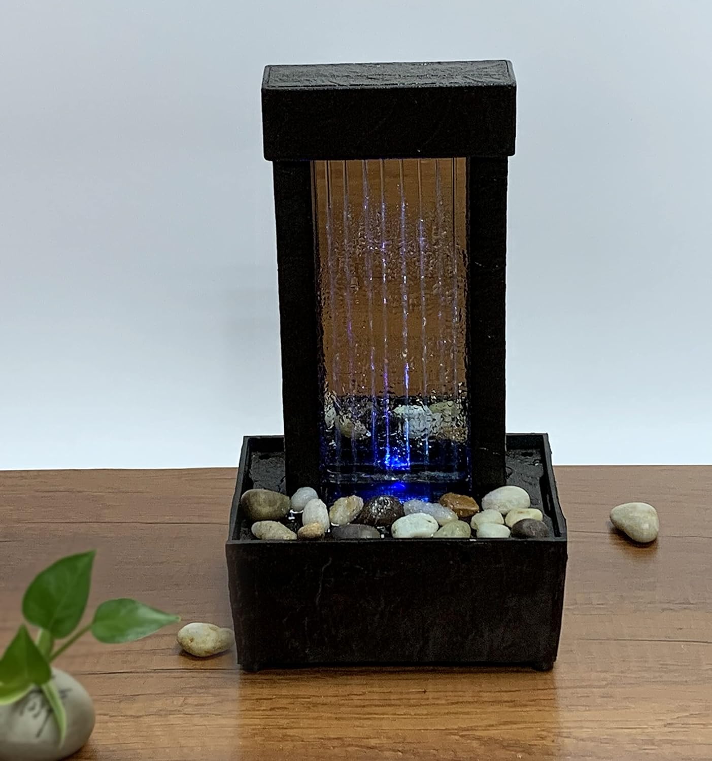 Natures Mark 10 Inch H Mirrored Waterfall Fountain with LED Lights