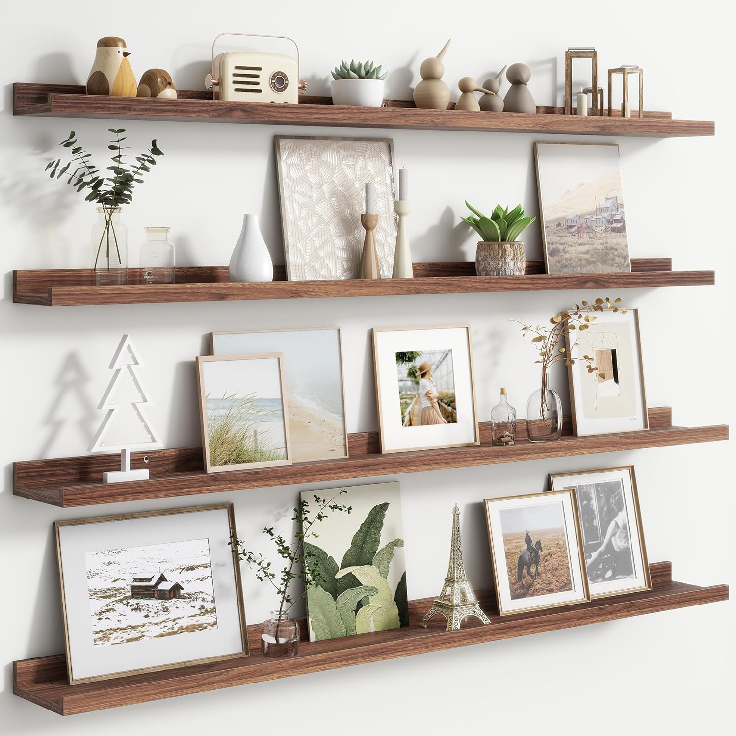 FLYJOE Floating Wall Shelves Set of 4 48 Inch Large Picture Ledge Bookshelf