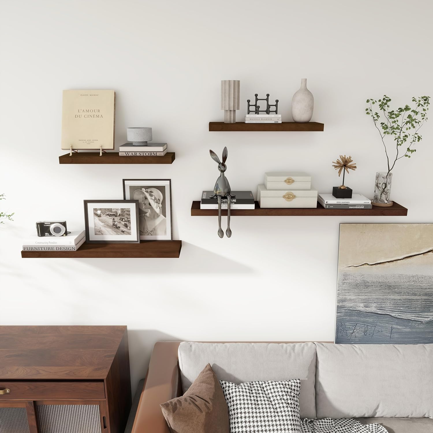 Axeman Floating Shelves 2 Pack 8 Inch Deep Walnut