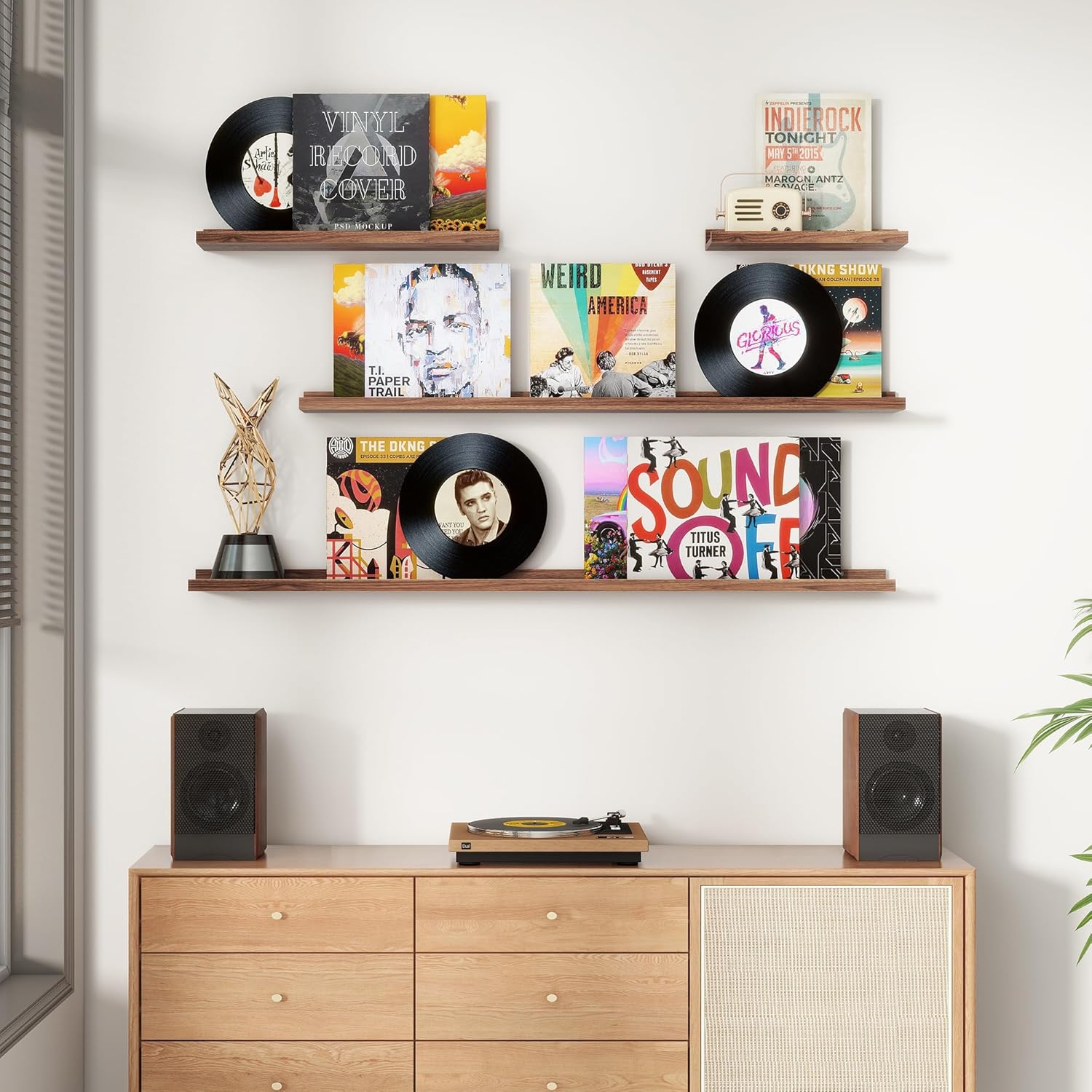 FLYJOE Floating Wall Shelves Set of 4 48 Inch Large Picture Ledge Bookshelf