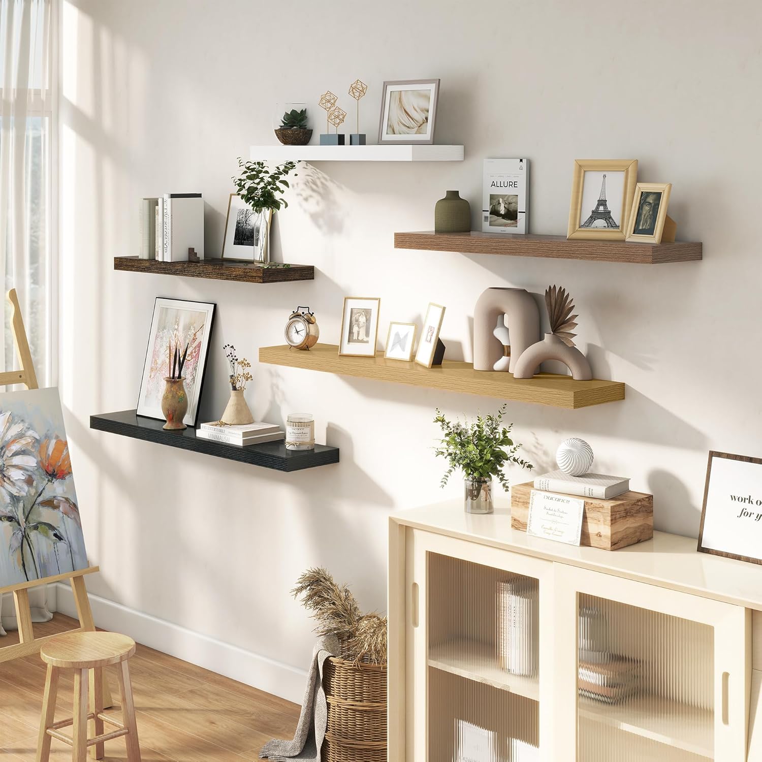 Dreamland 40 Inch Floating Shelves Set of 2 Walnut