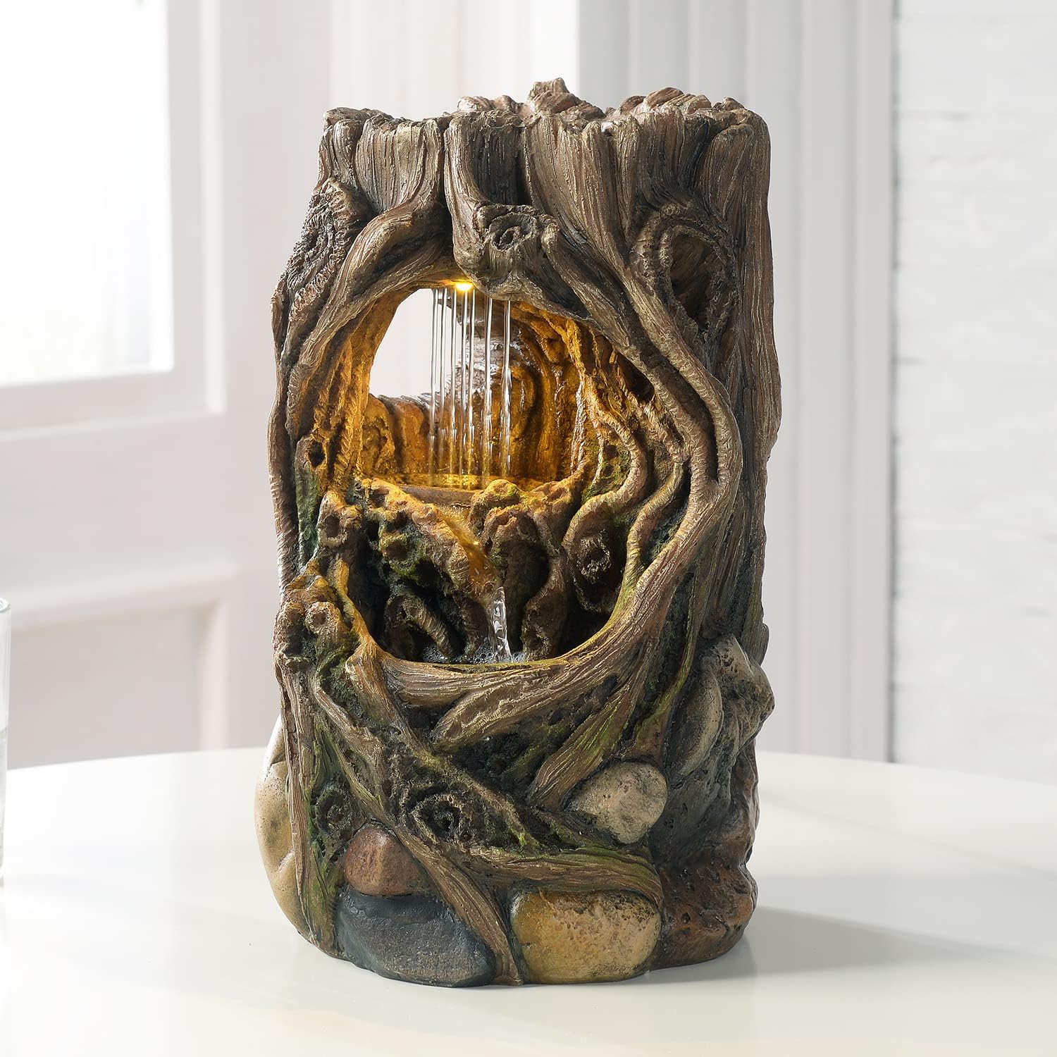 GOSSI Indoor Fountain Tabletop Waterfall Decor