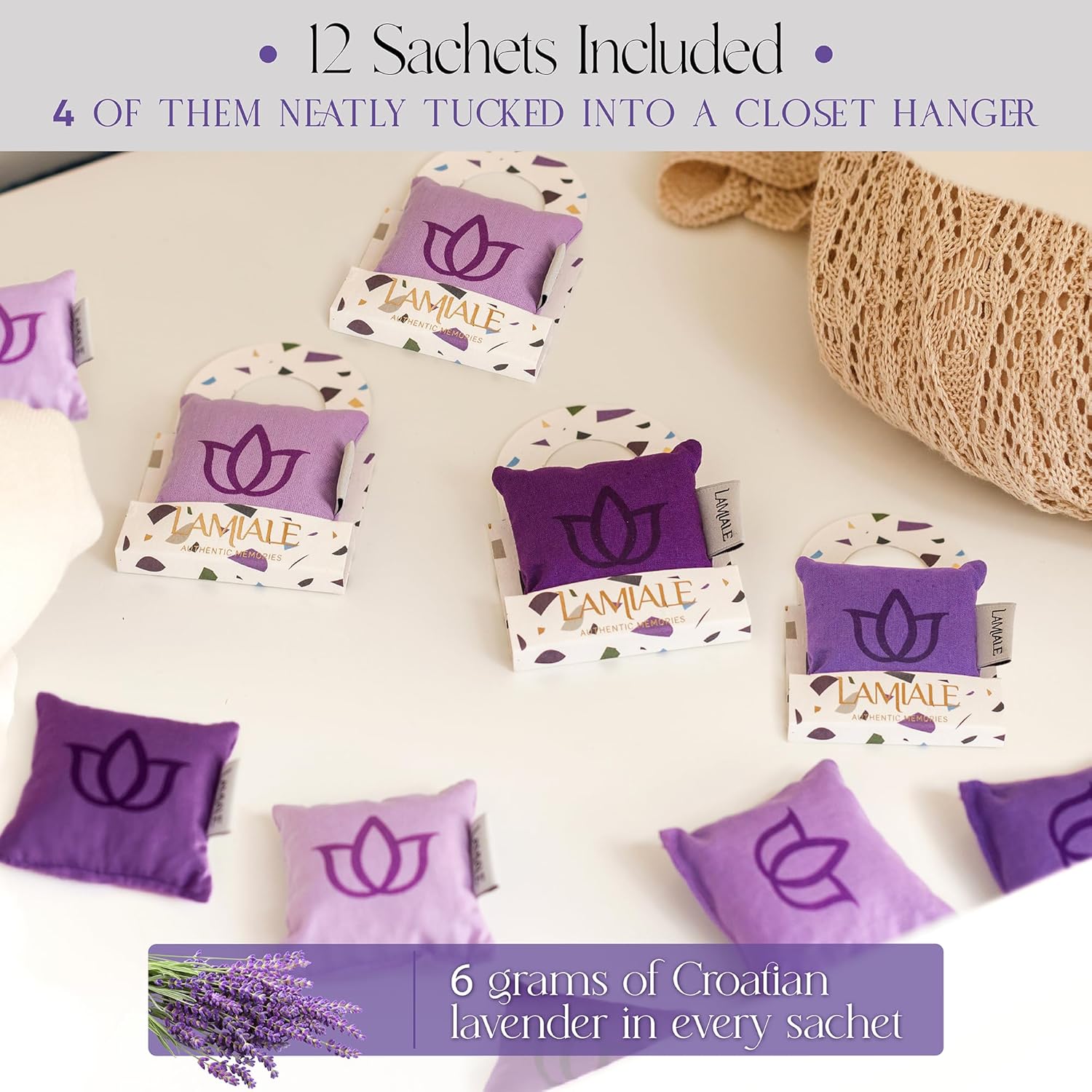Croatian Lavender Scented Sachets for Drawers and Closets 12 Handmade