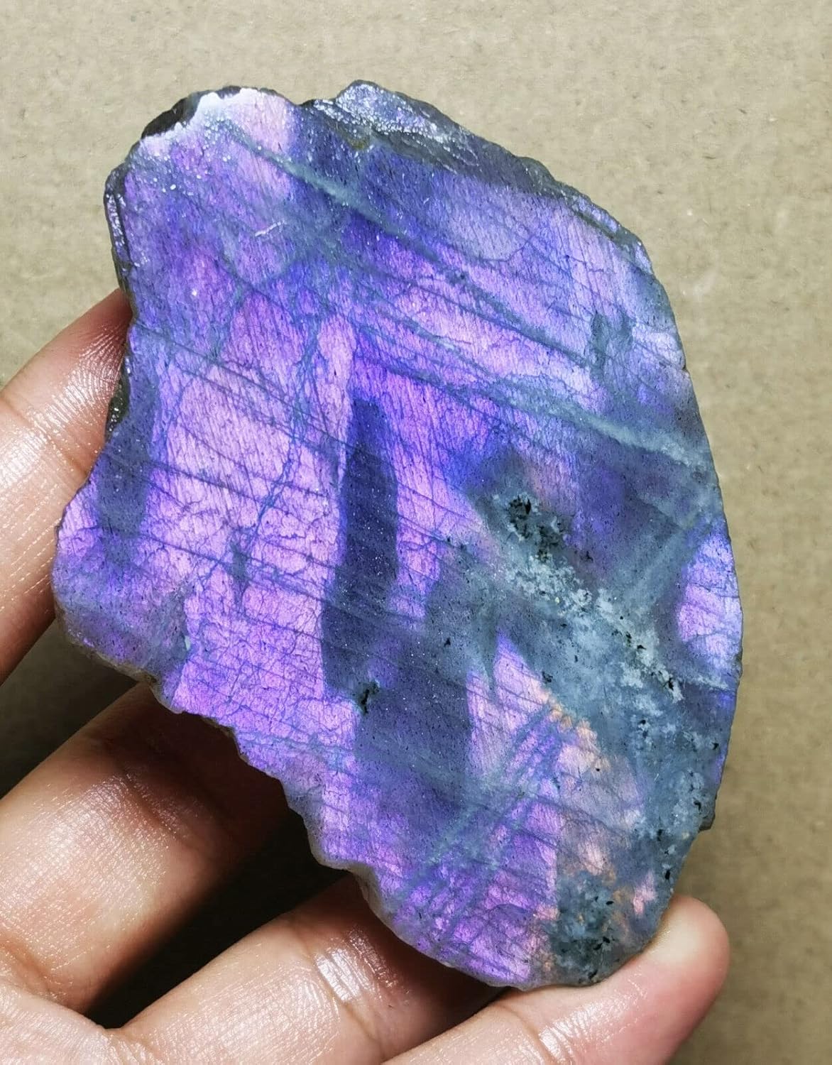 Nice Purple Flash Labradorite Slab Reiki Stone
