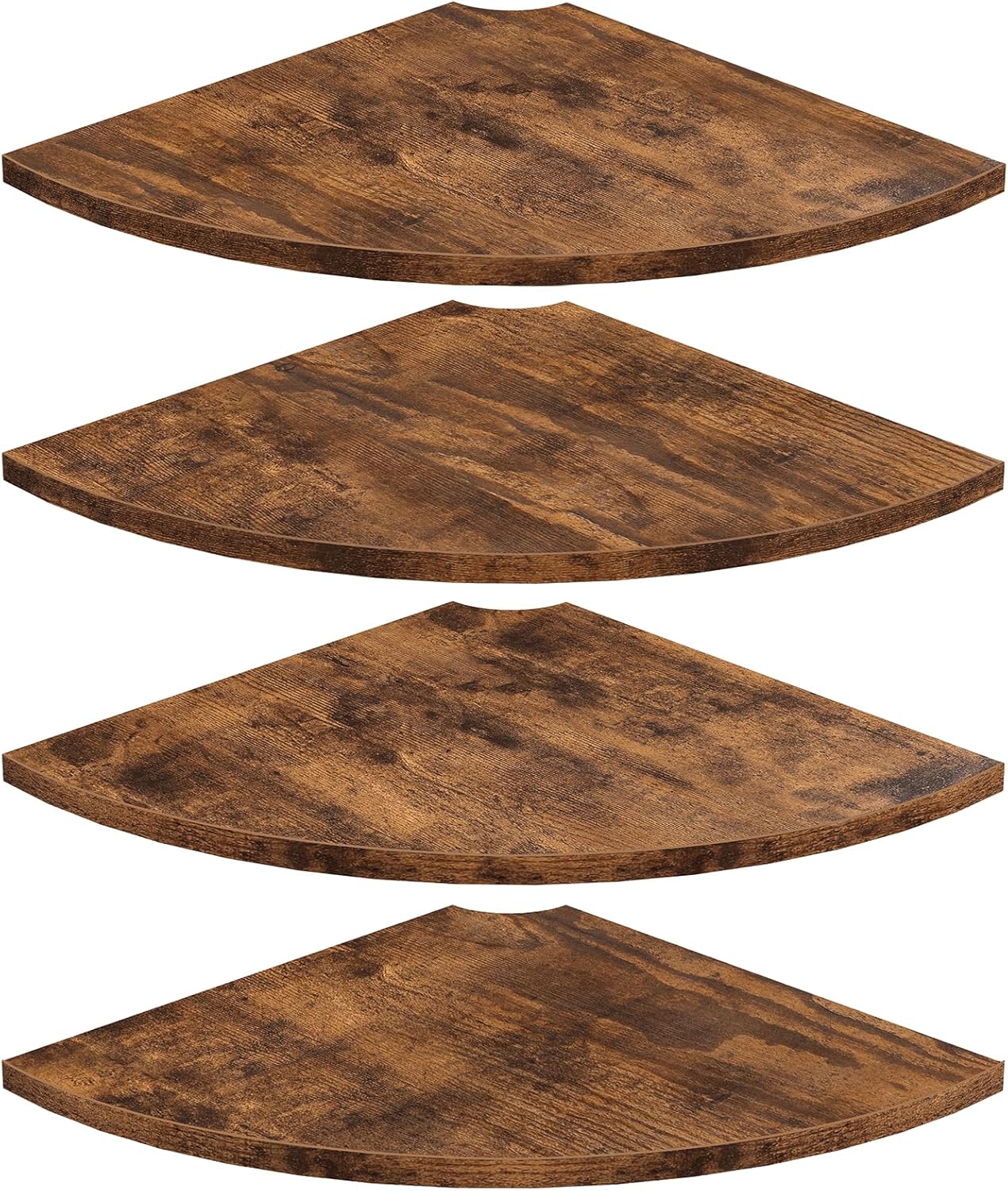 Homode Corner Wall Shelf Set of 4 Rustic Brown