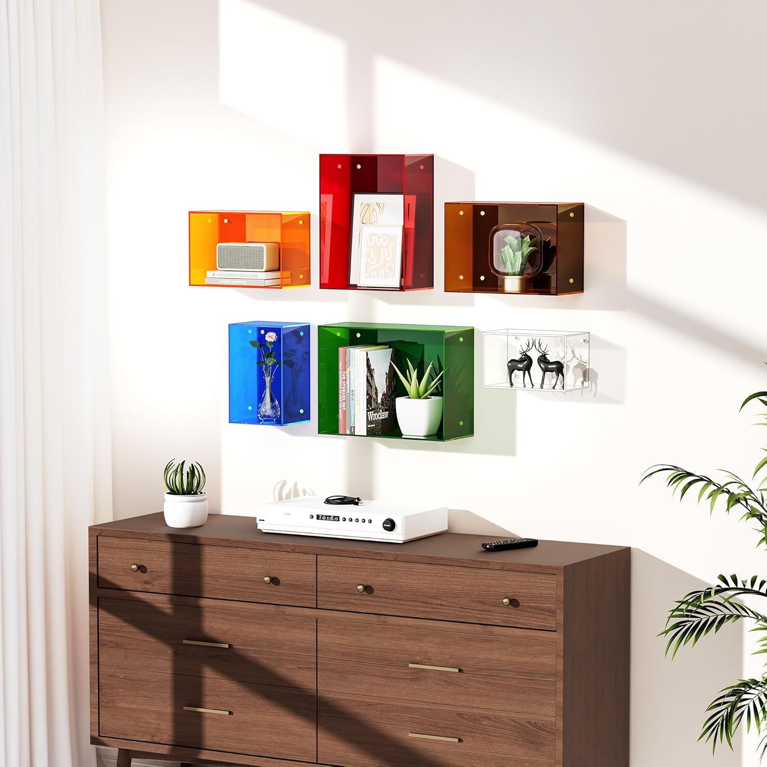 Dewrhiixe Acrylic Floating Shelves Set of 6