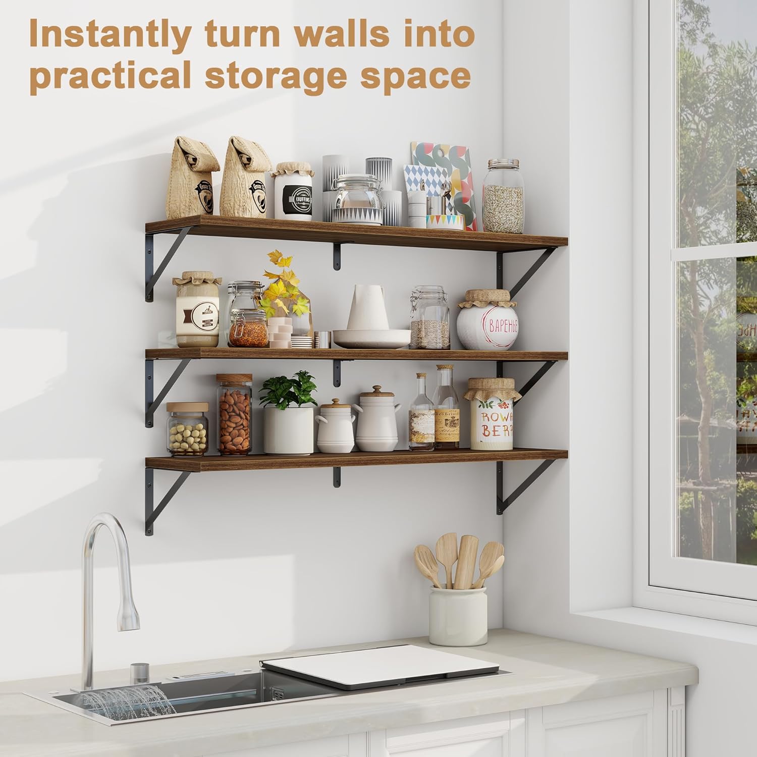 Fun Memories 40-Inch Floating Bookshelves Set of 3