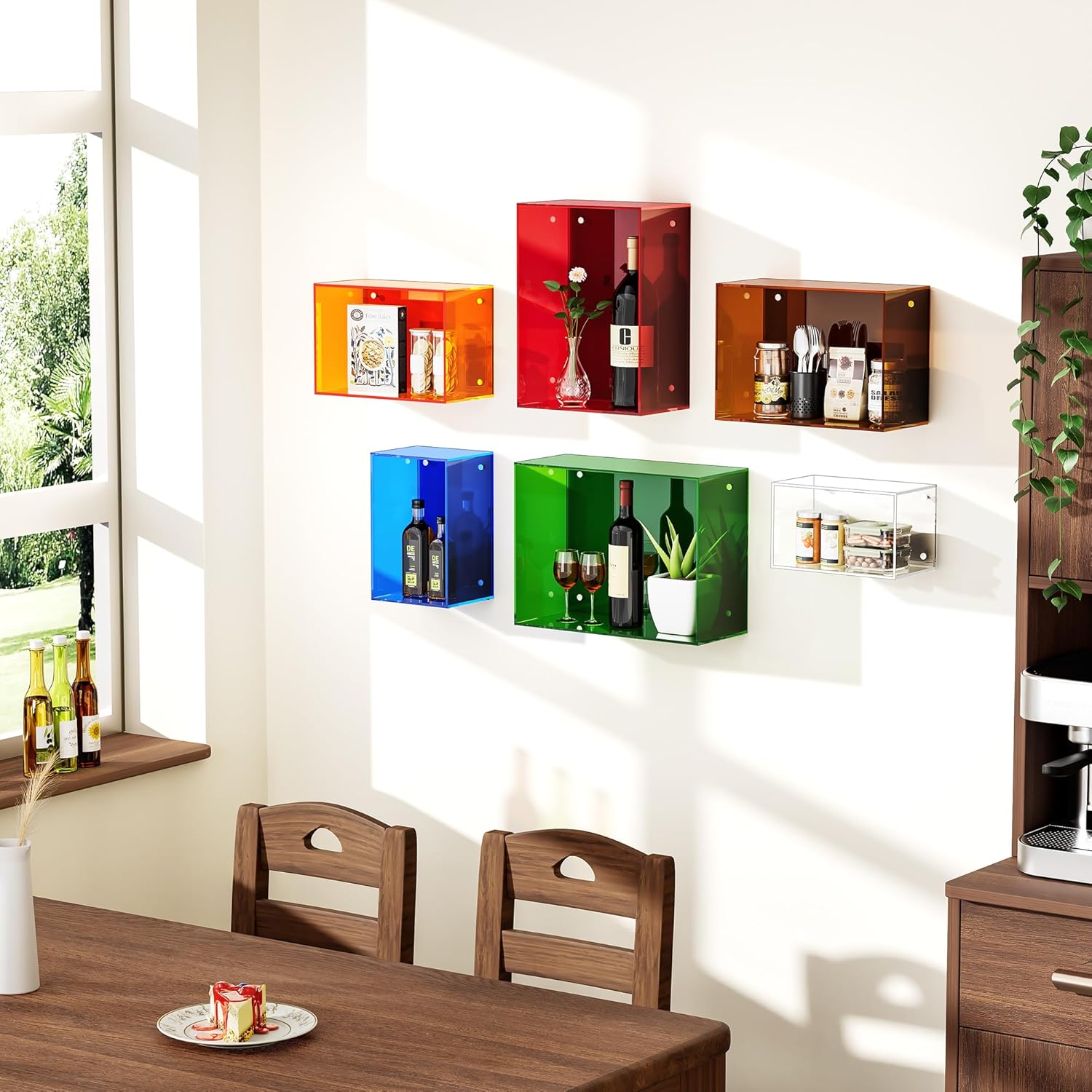 Dewrhiixe Acrylic Floating Shelves Set of 6