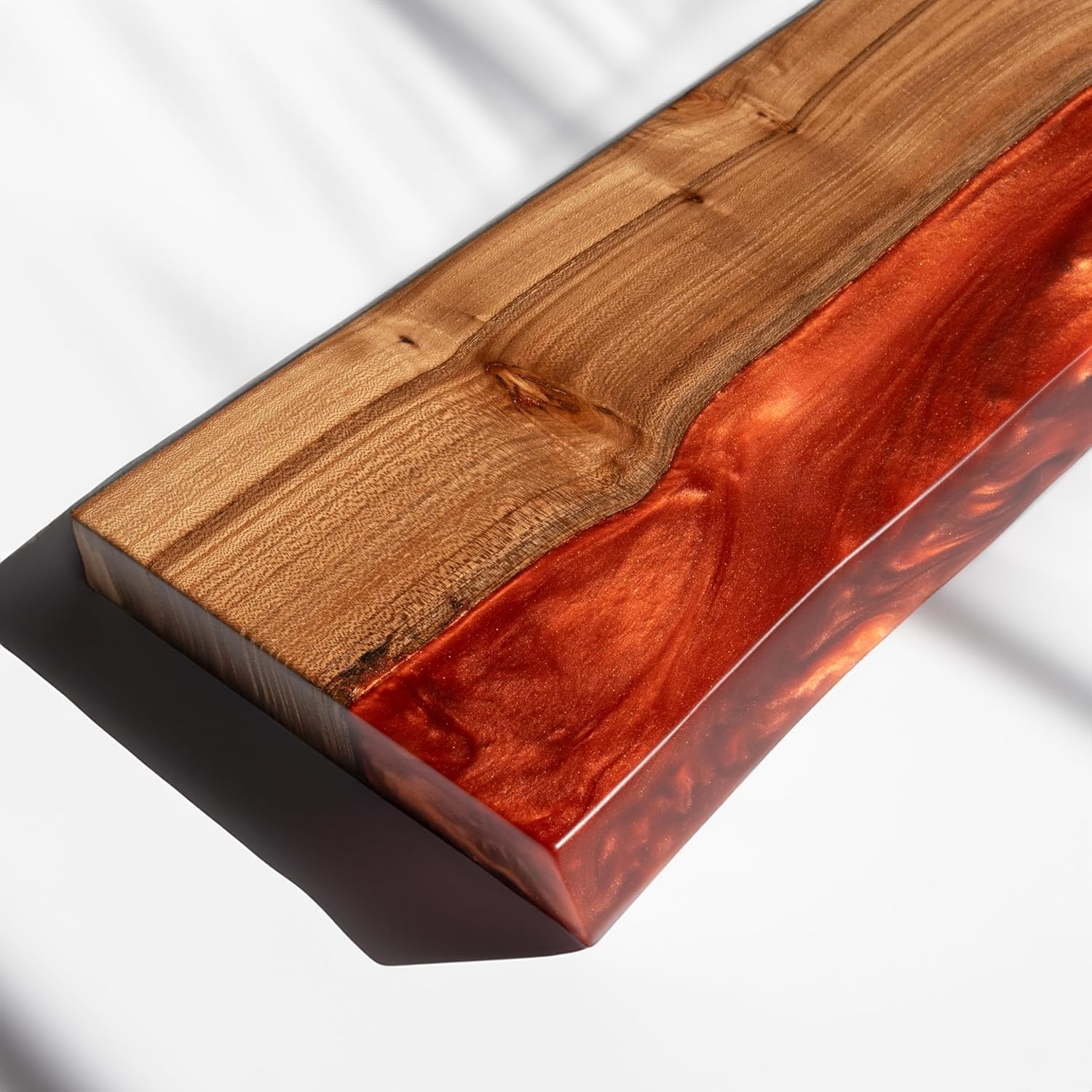 RWA Unique Floating Shelves Epoxy Wood Small Amber